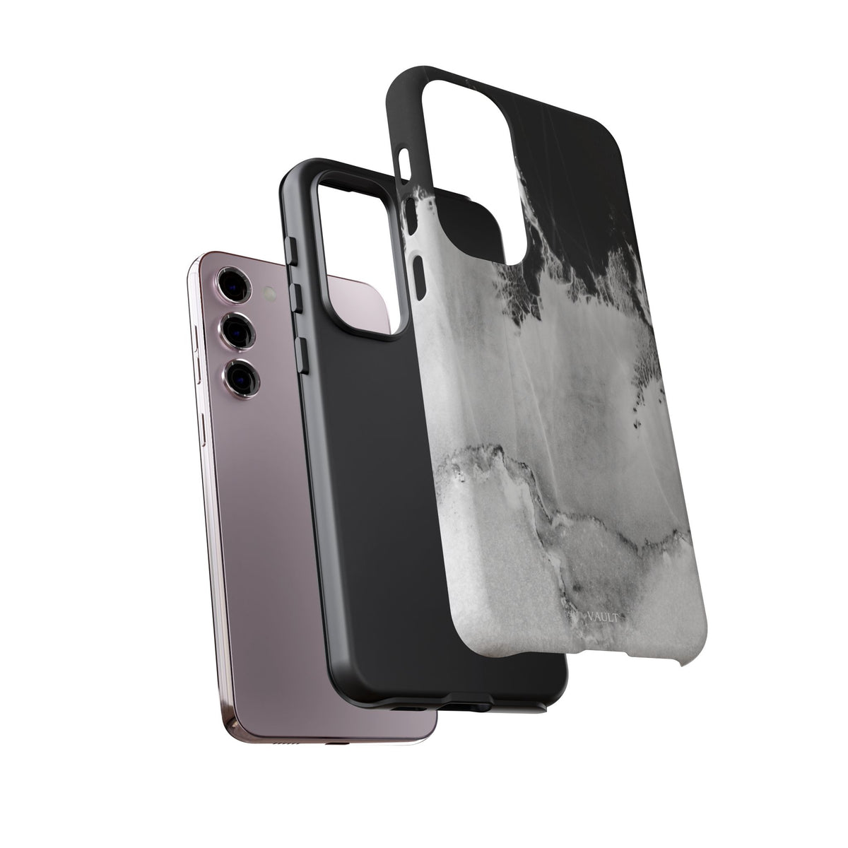 Marble Ink Tough Case — Black & White Abstract Phone Cover