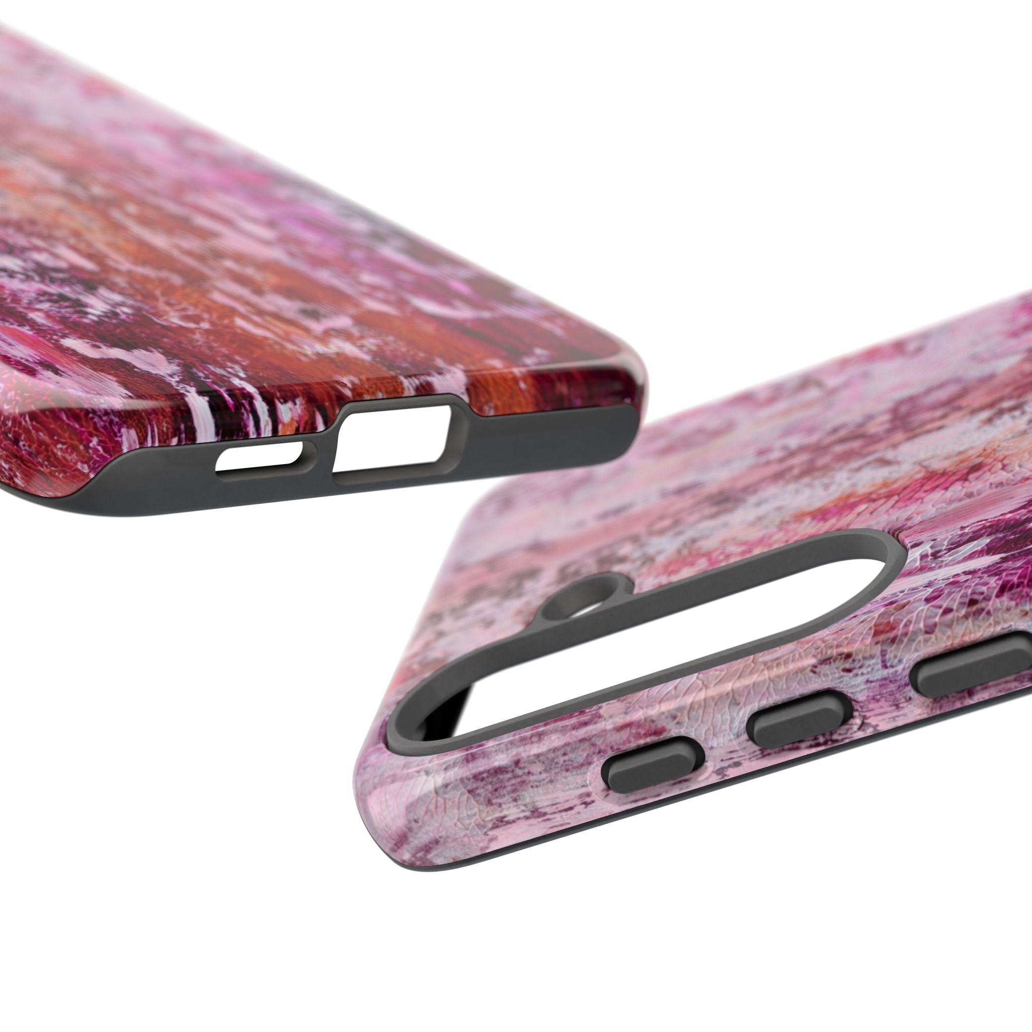 Pink Abstract Art Tough Phone Case — Protective Artistic Phone Cover