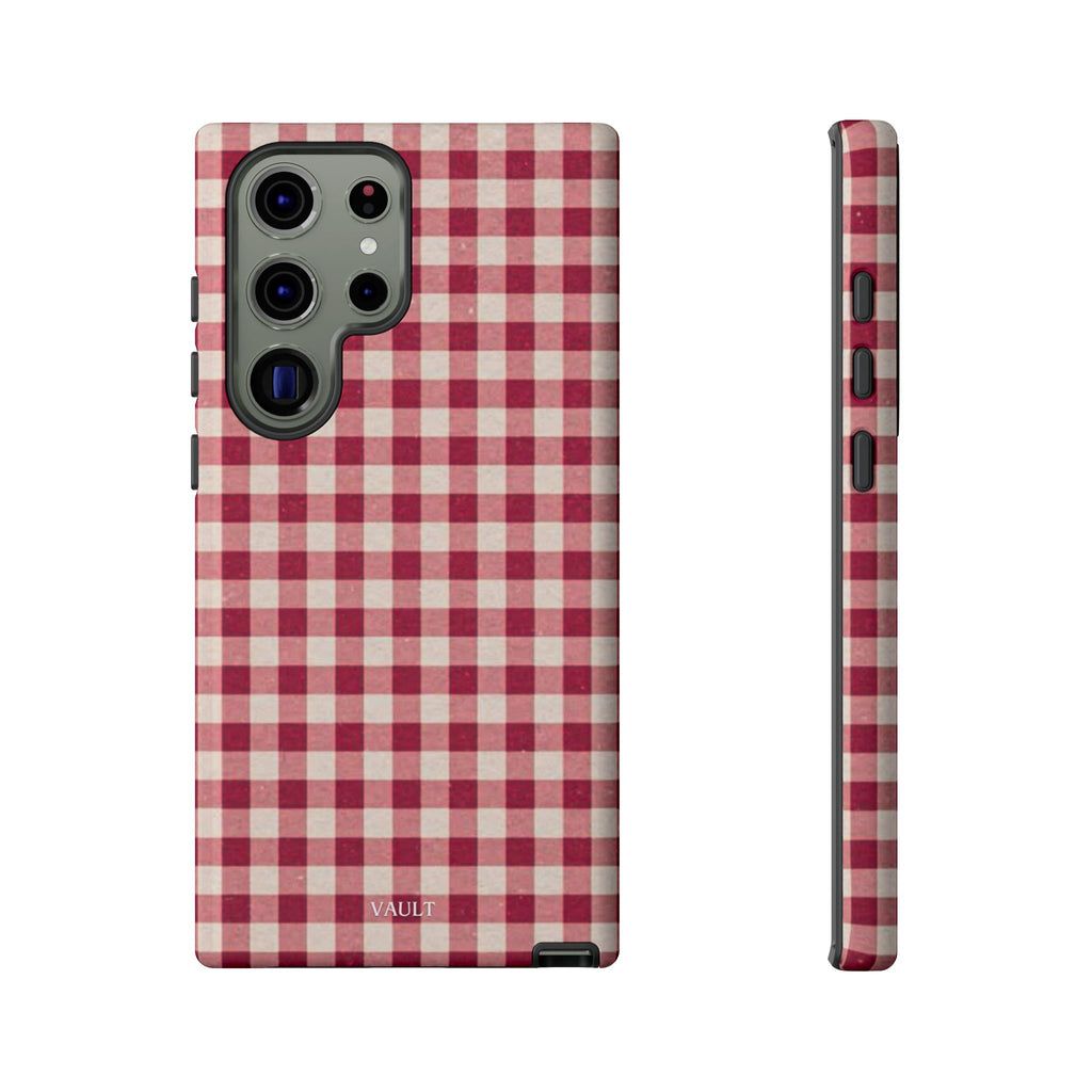 Gingham Phone Case — Red Plaid Tough Case