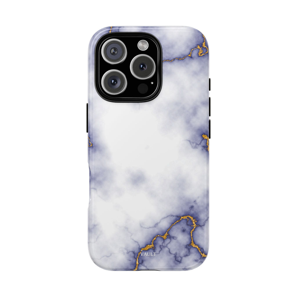 Purple Marble Tough Phone Case with Gold Veins