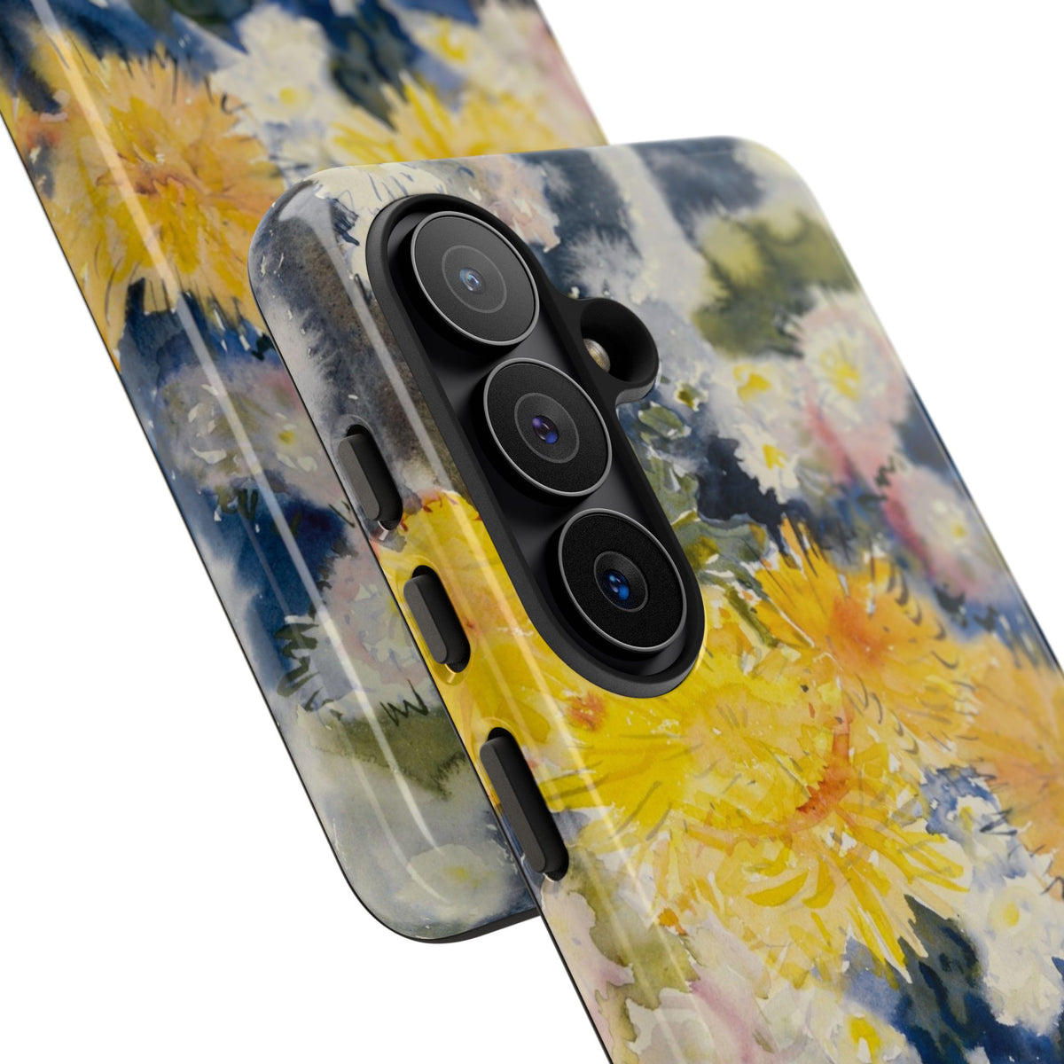 Floral Watercolor Phone Case – Yellow Chrysanthemums Design