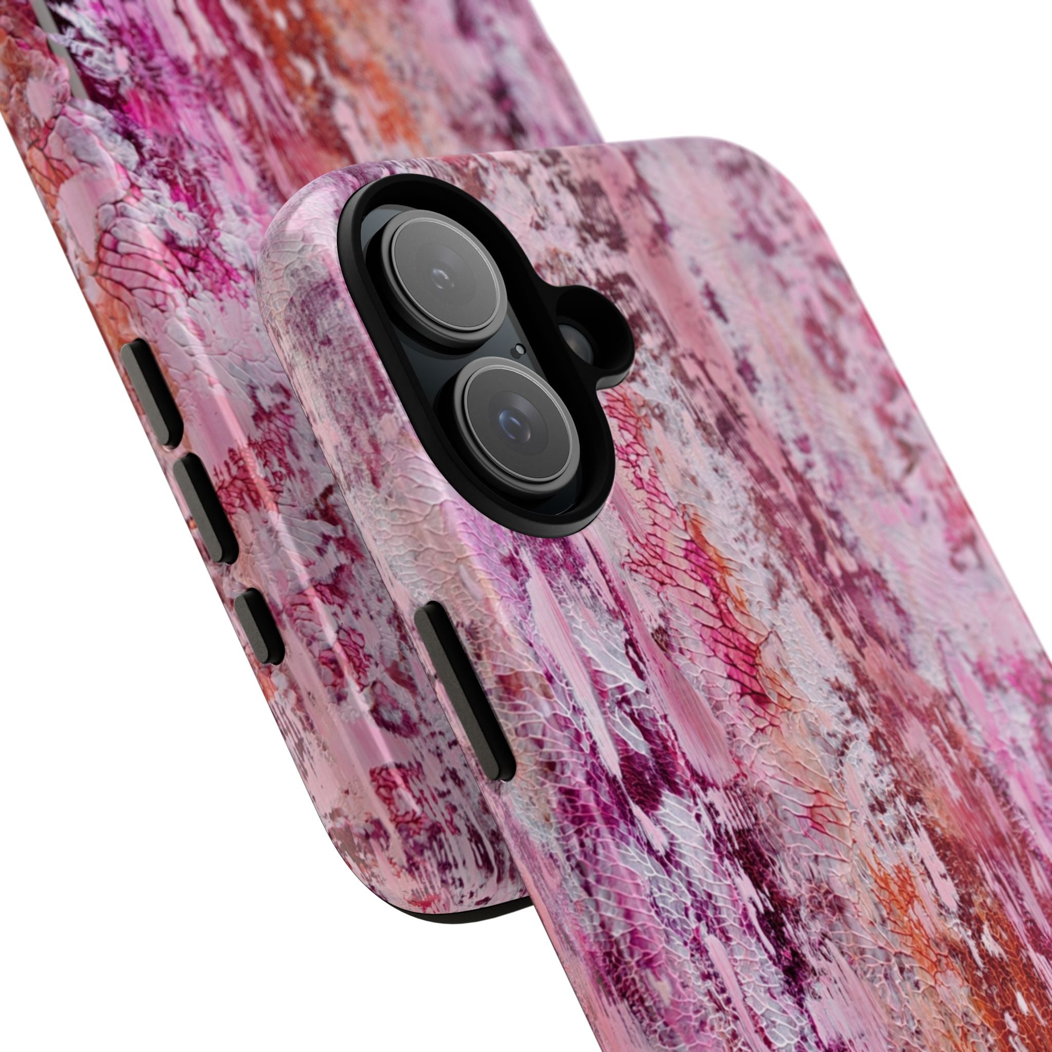 Pink Abstract Art Tough Phone Case — Protective Artistic Phone Cover