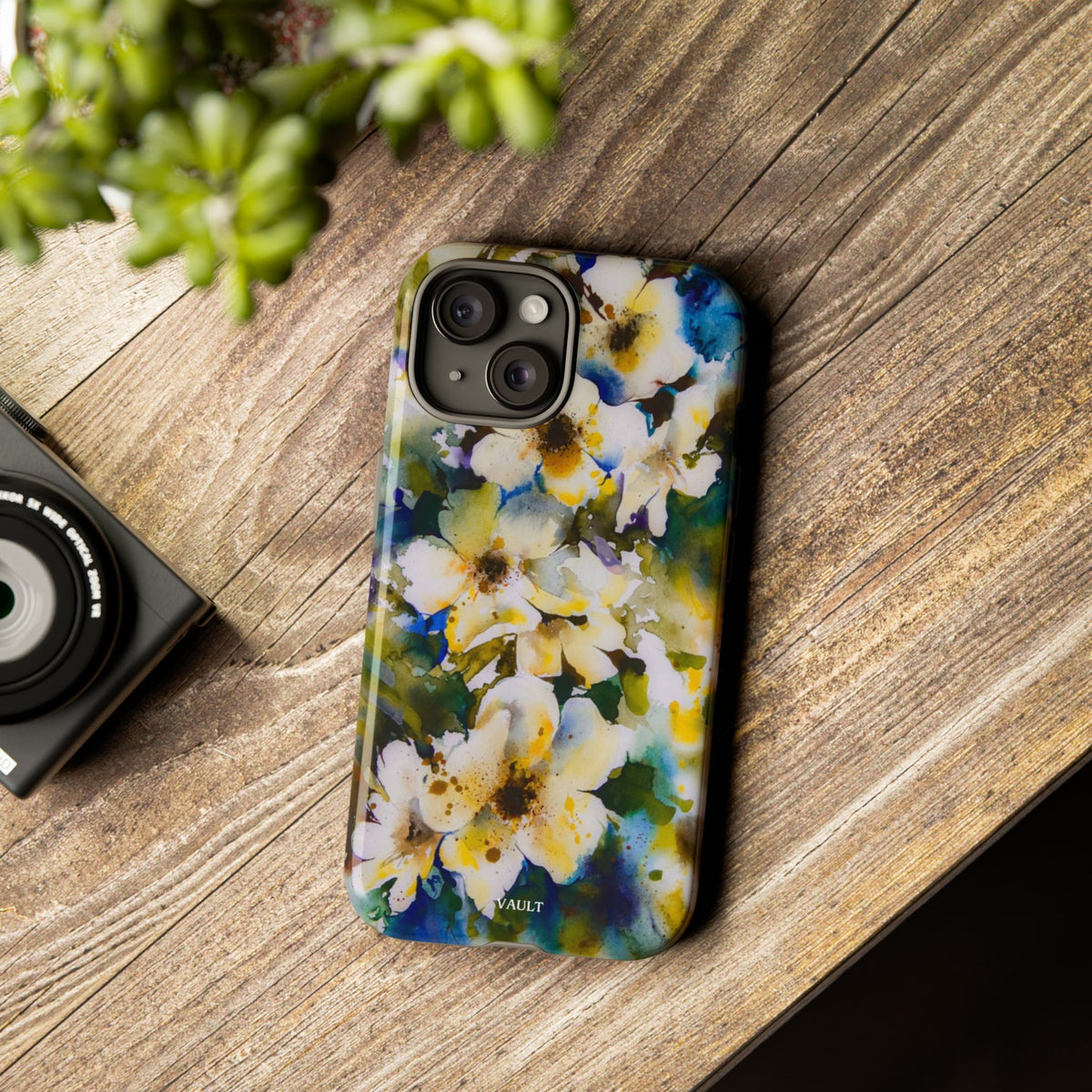 Floral Watercolor Tough Case – Yellow White Blossom Phone Cover