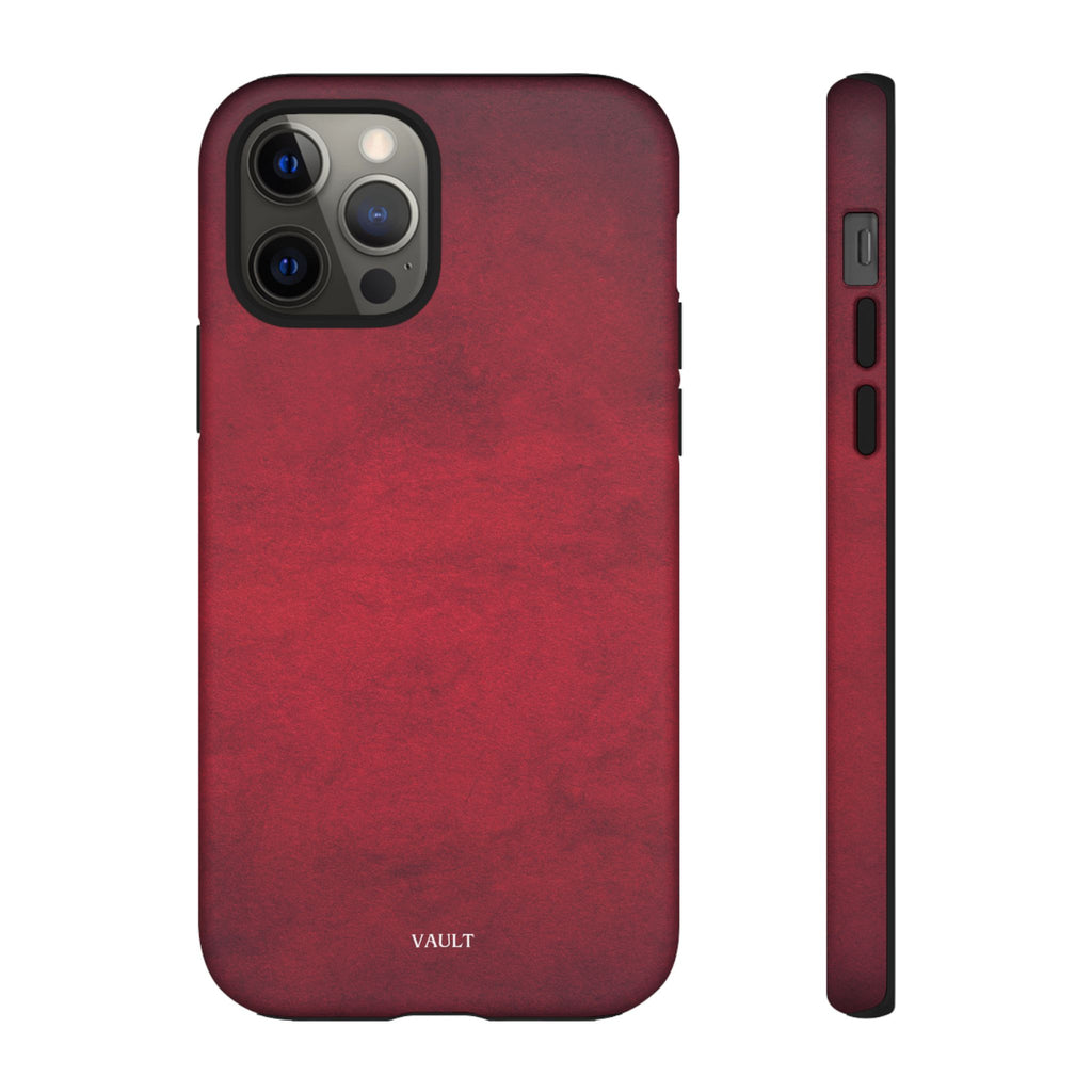 Red Leather Texture Phone Case Impact-Resistant Case