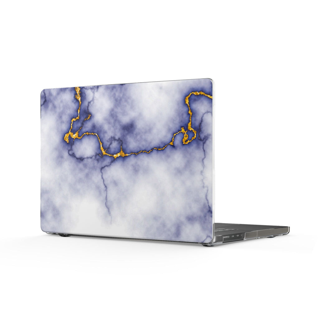 Purple Veins Marble Clear MacBook Case