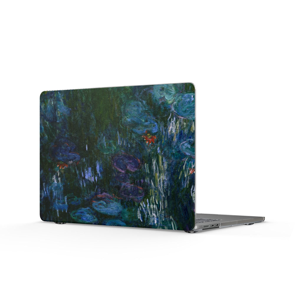 Water Lily MacBook Case — Impressionist Dark Floral Laptop Cover