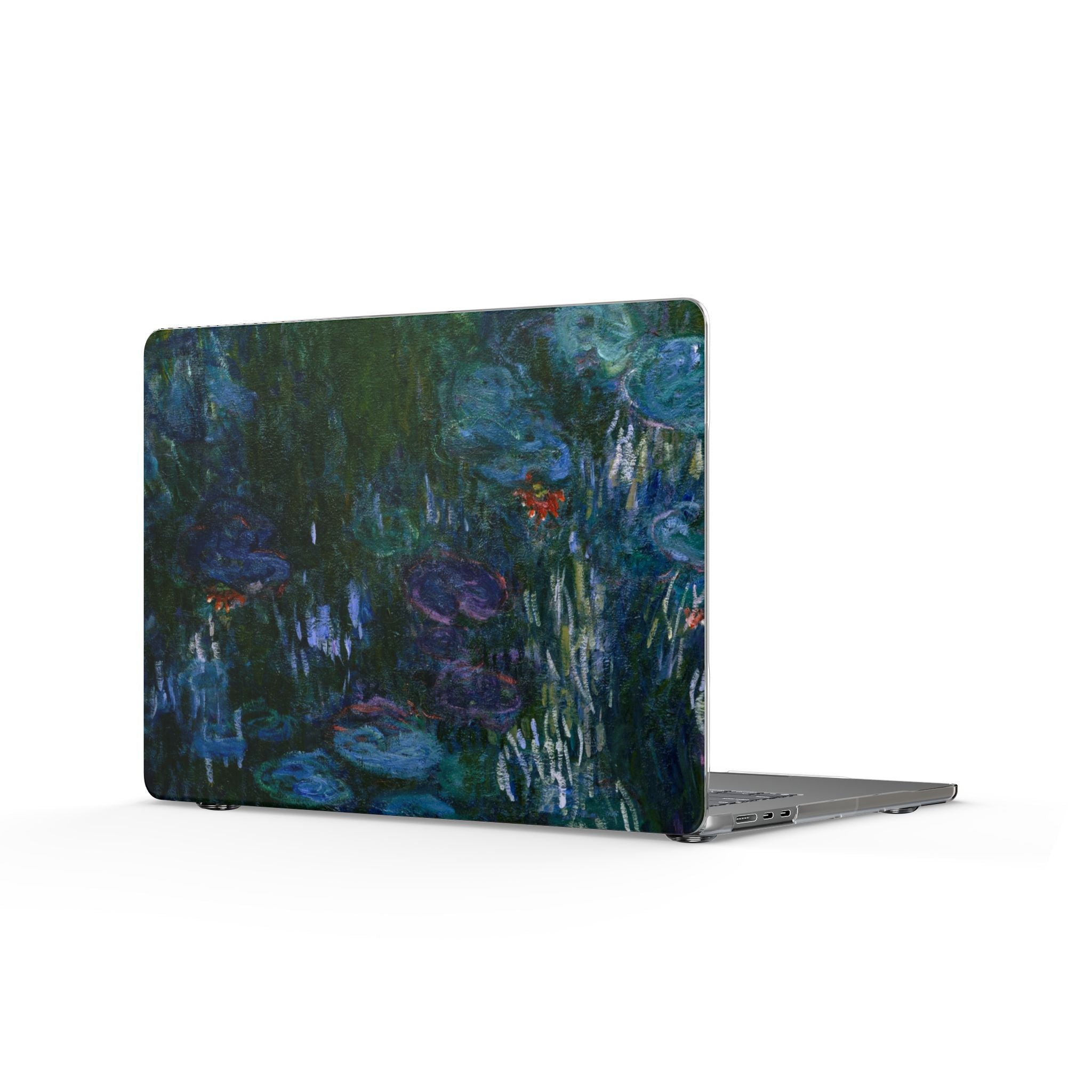 Water Lily MacBook Case — Impressionist Dark Floral Laptop Cover