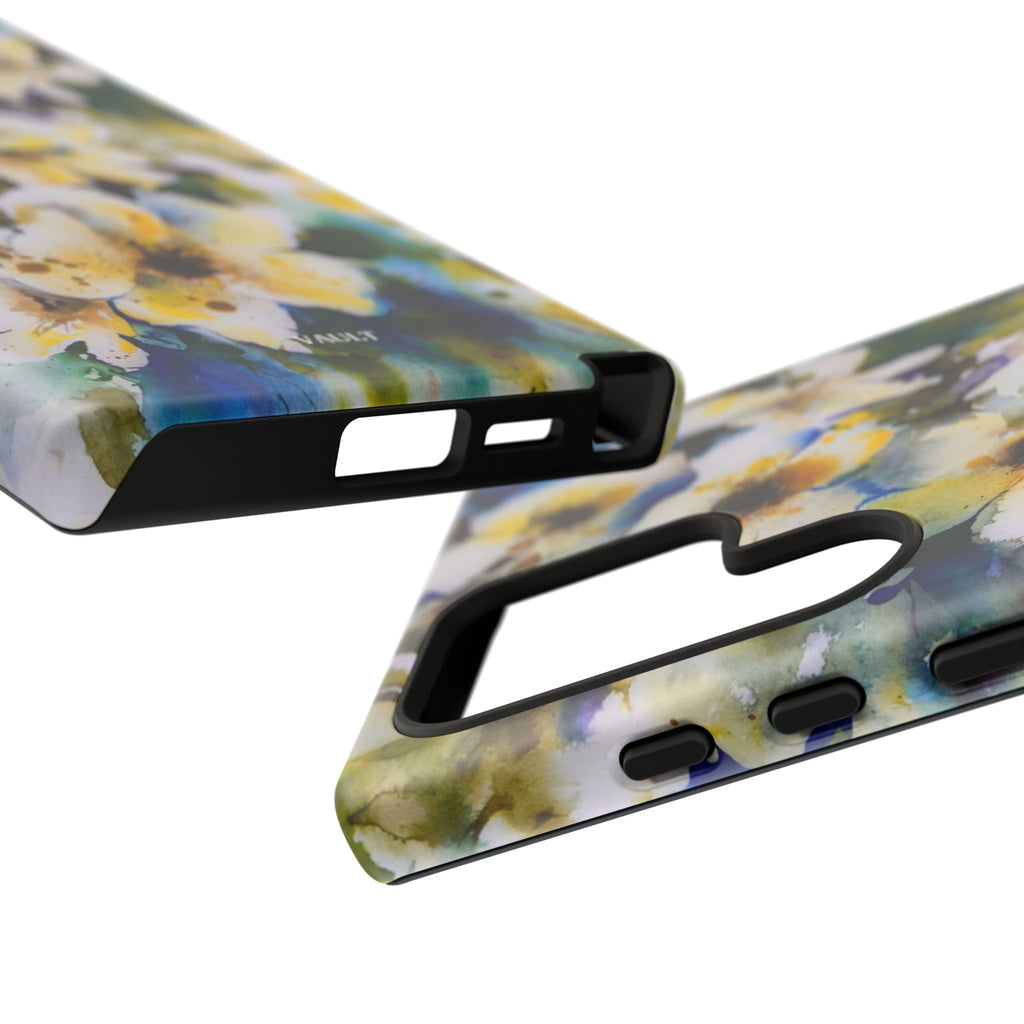 Floral Watercolor Tough Case – Yellow White Blossom Phone Cover