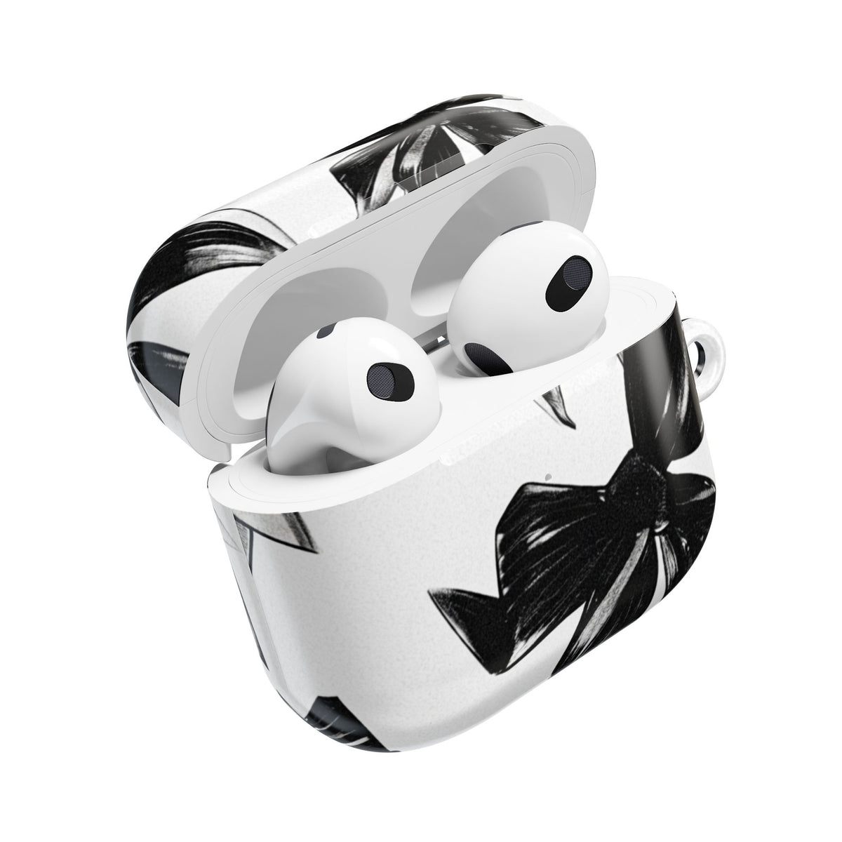 Floral Noir AirPod Case — Black & White Botanical Protective Cover