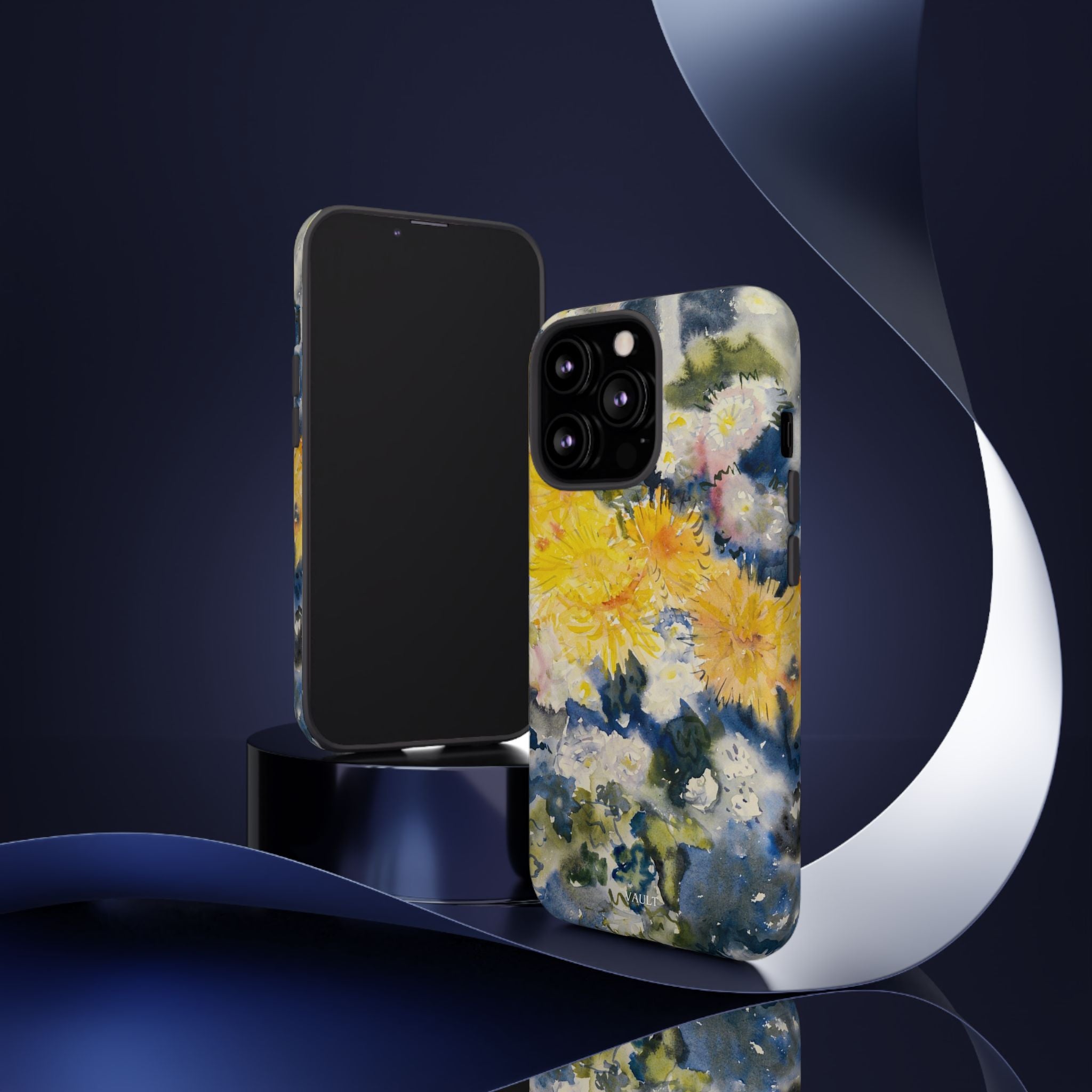 Floral Watercolor Phone Case – Yellow Chrysanthemums Design