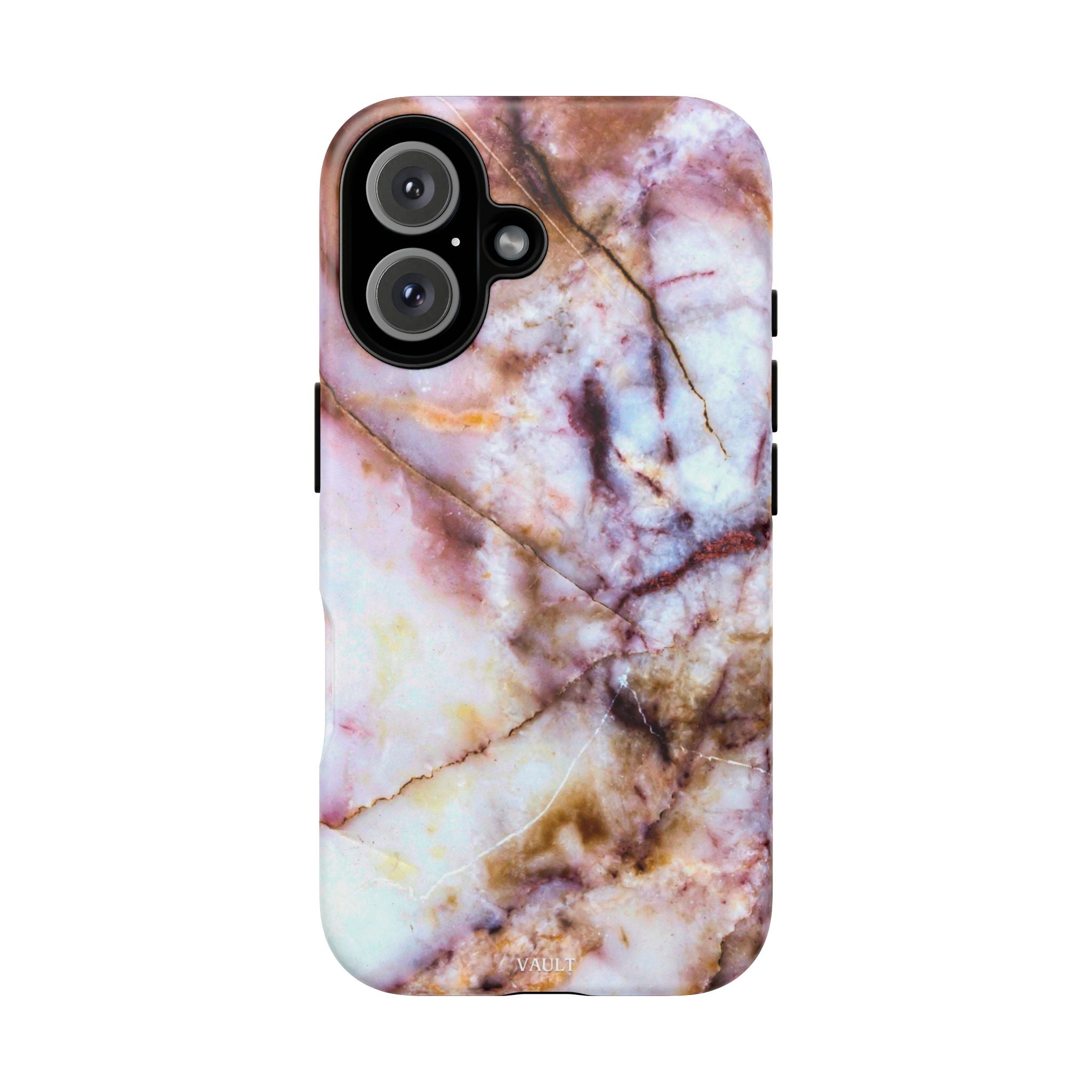 Marble Vein Tough Phone Case — Pink Quartz Protective Cover