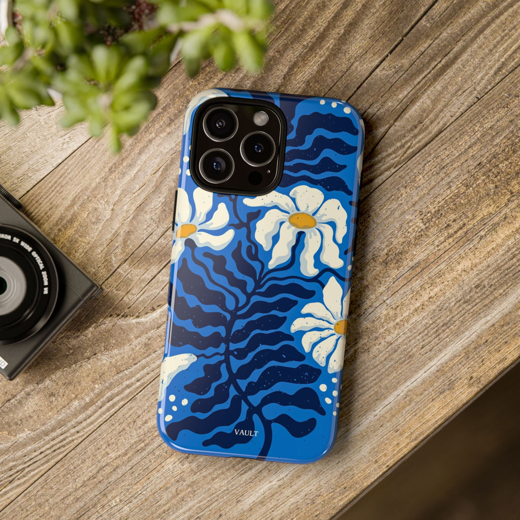 Blue Daisy Tough Phone Case — Floral Protective Phone Cover