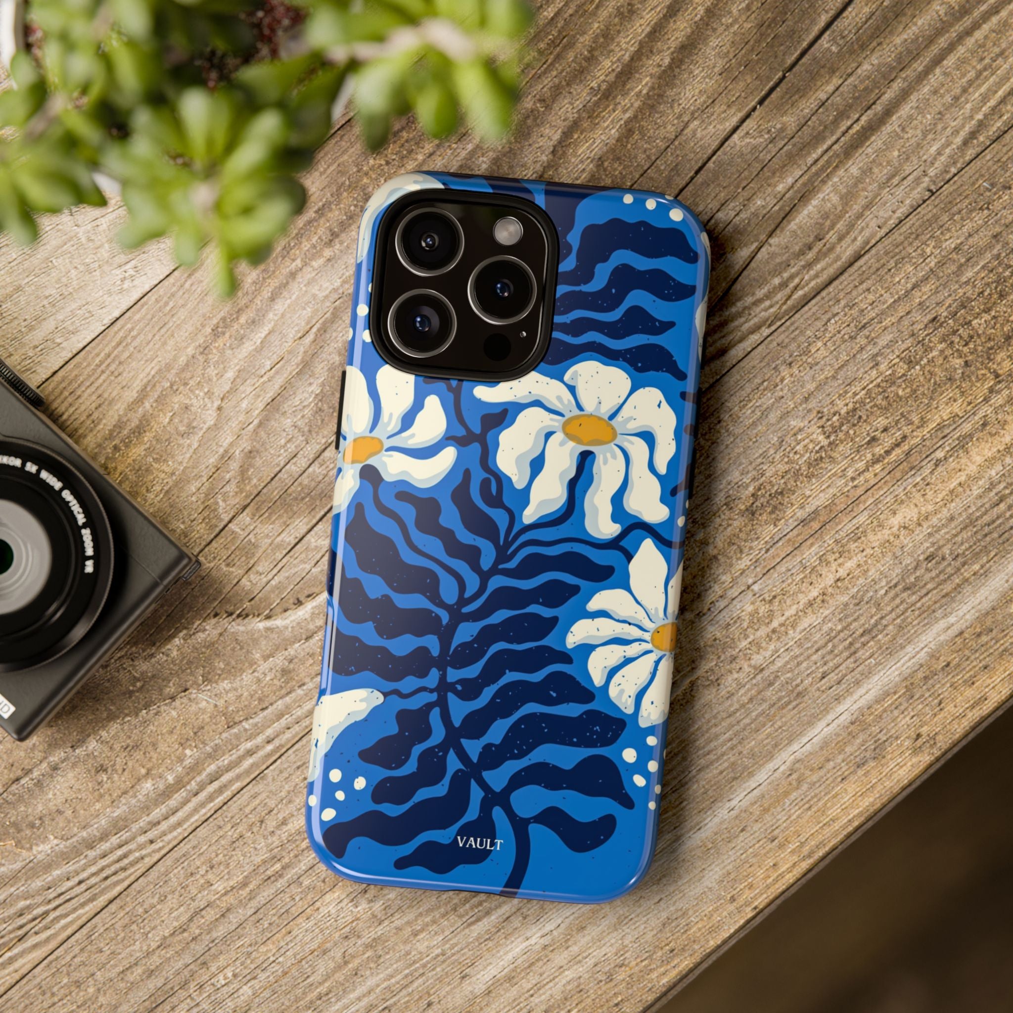 Blue Daisy Tough Phone Case — Floral Protective Phone Cover