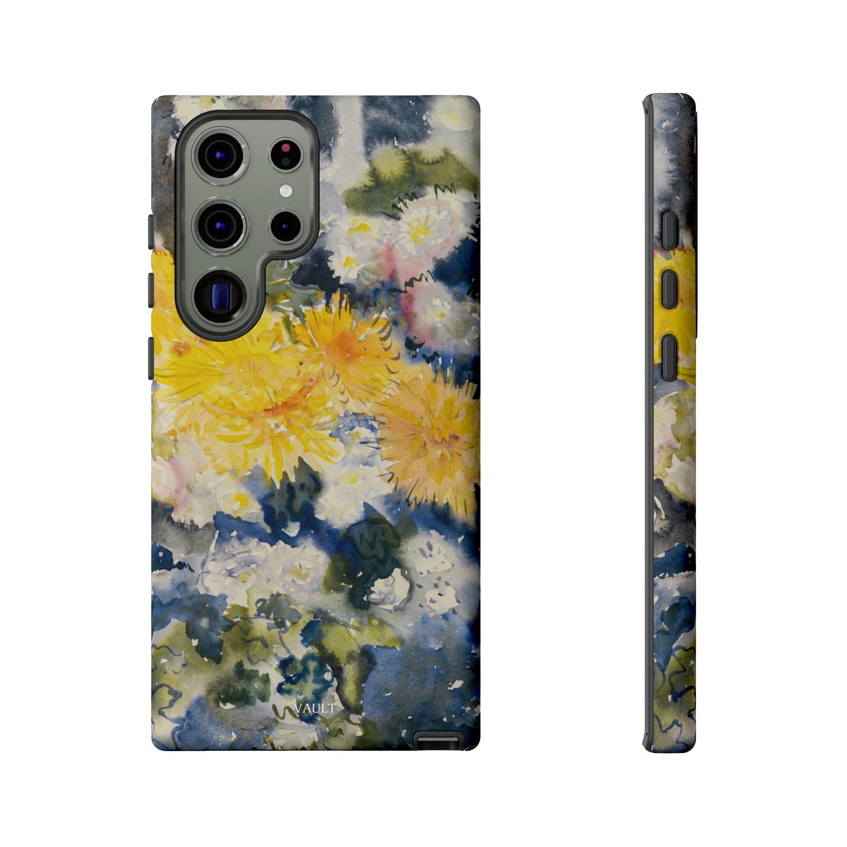 Floral Watercolor Phone Case – Yellow Chrysanthemums Design