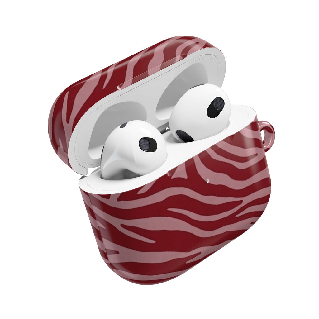 Red Zebra Print AirPod Case – Stylish Protective Charging Case Cover