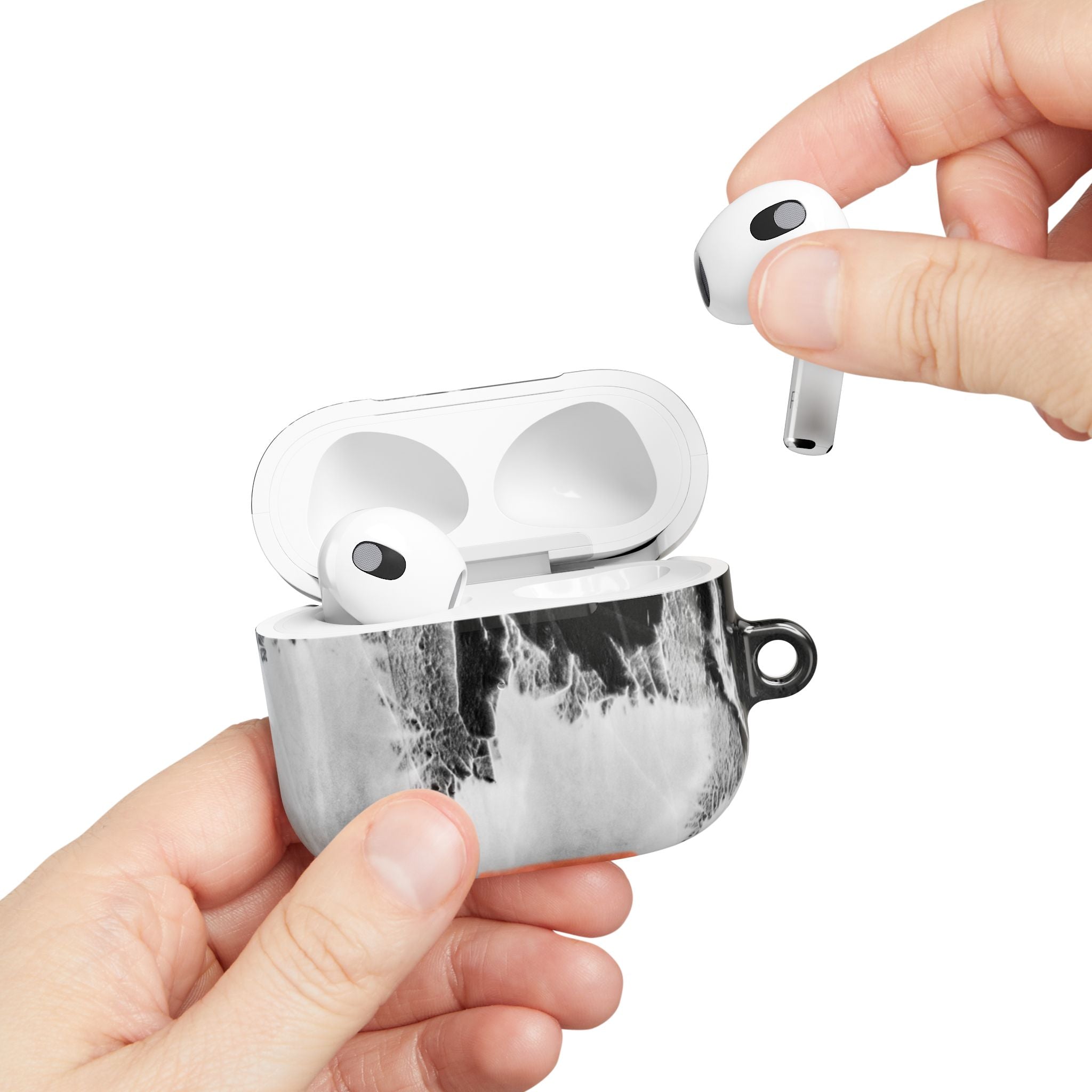 Marble Ink AirPod Case — Black & White Abstract Protective Cover