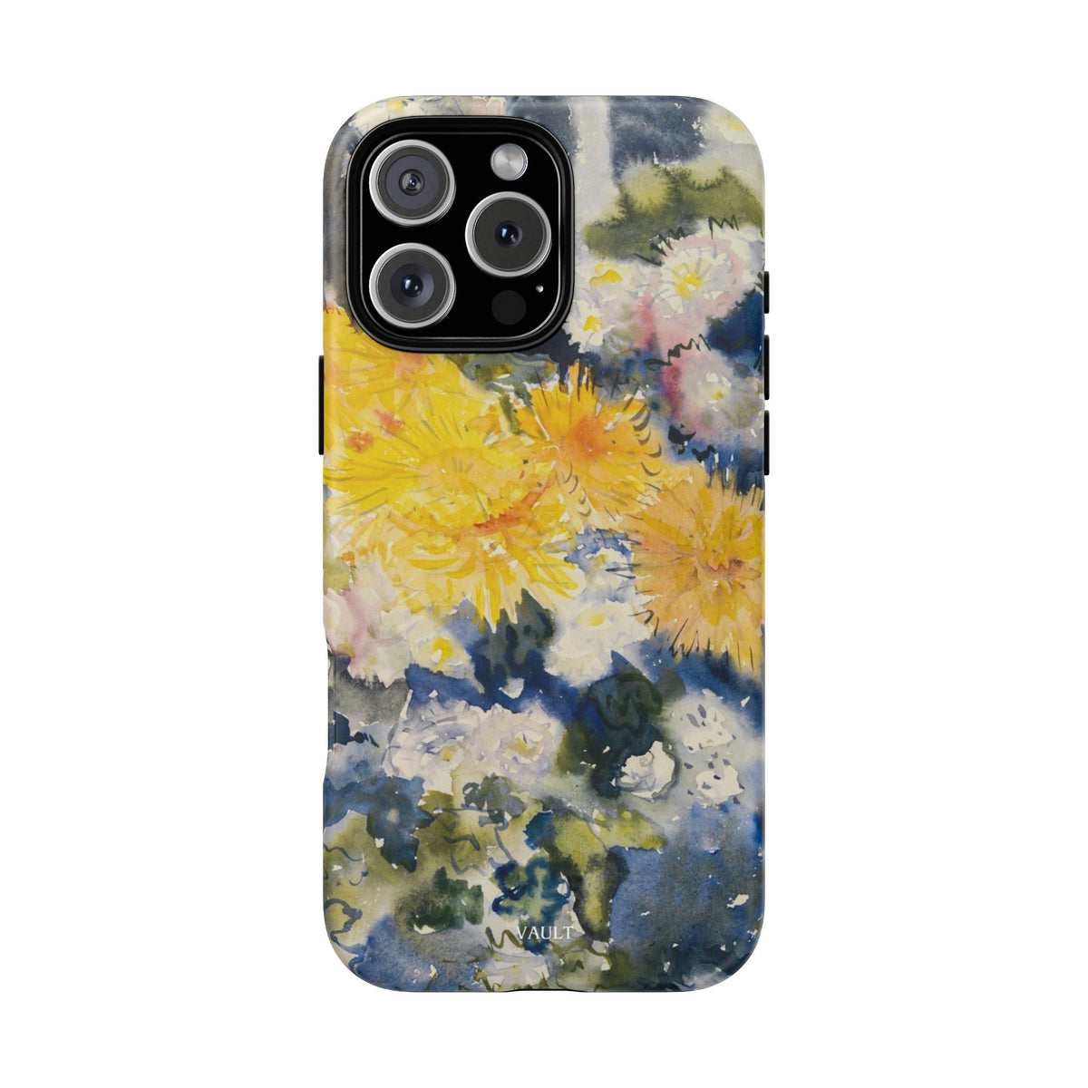 Floral Watercolor Phone Case – Yellow Chrysanthemums Design