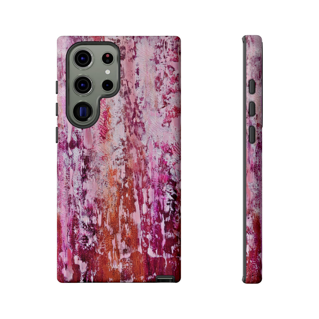 Pink Abstract Art Tough Phone Case — Protective Artistic Phone Cover
