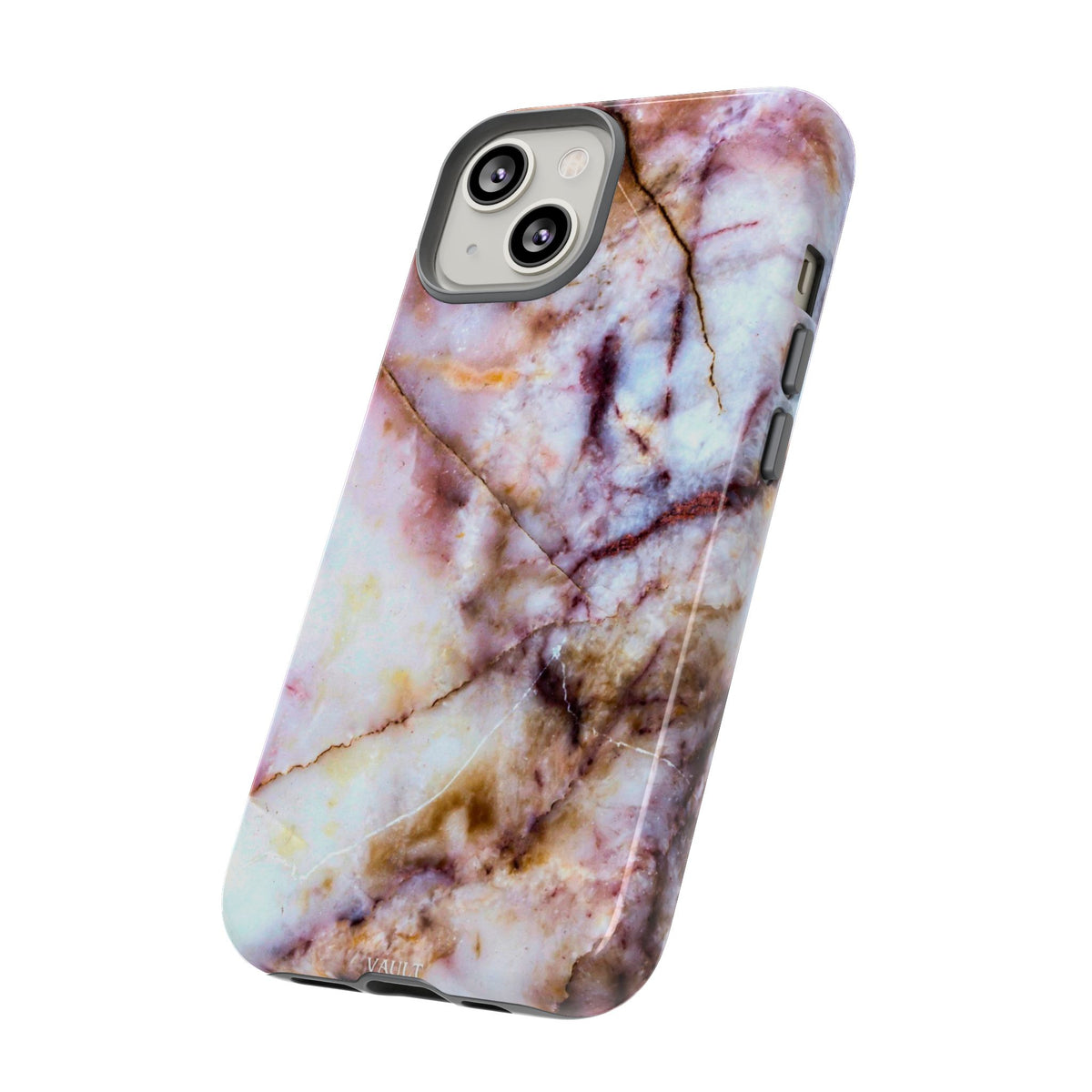 Marble Vein Tough Phone Case — Pink Quartz Protective Cover