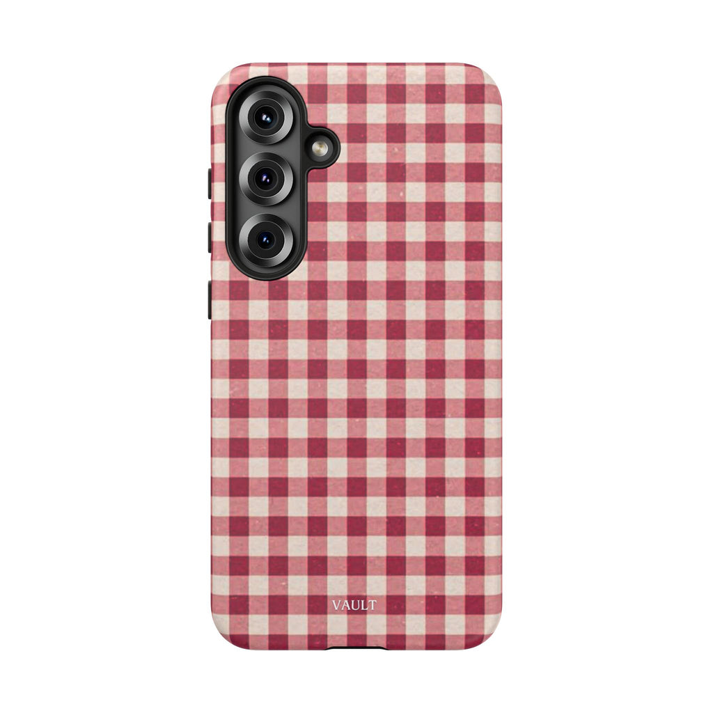 Gingham Phone Case — Red Plaid Tough Case