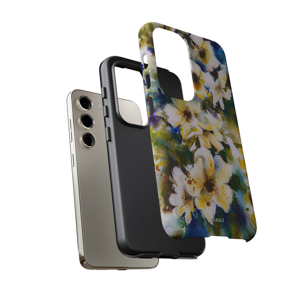 Floral Watercolor Tough Case – Yellow White Blossom Phone Cover