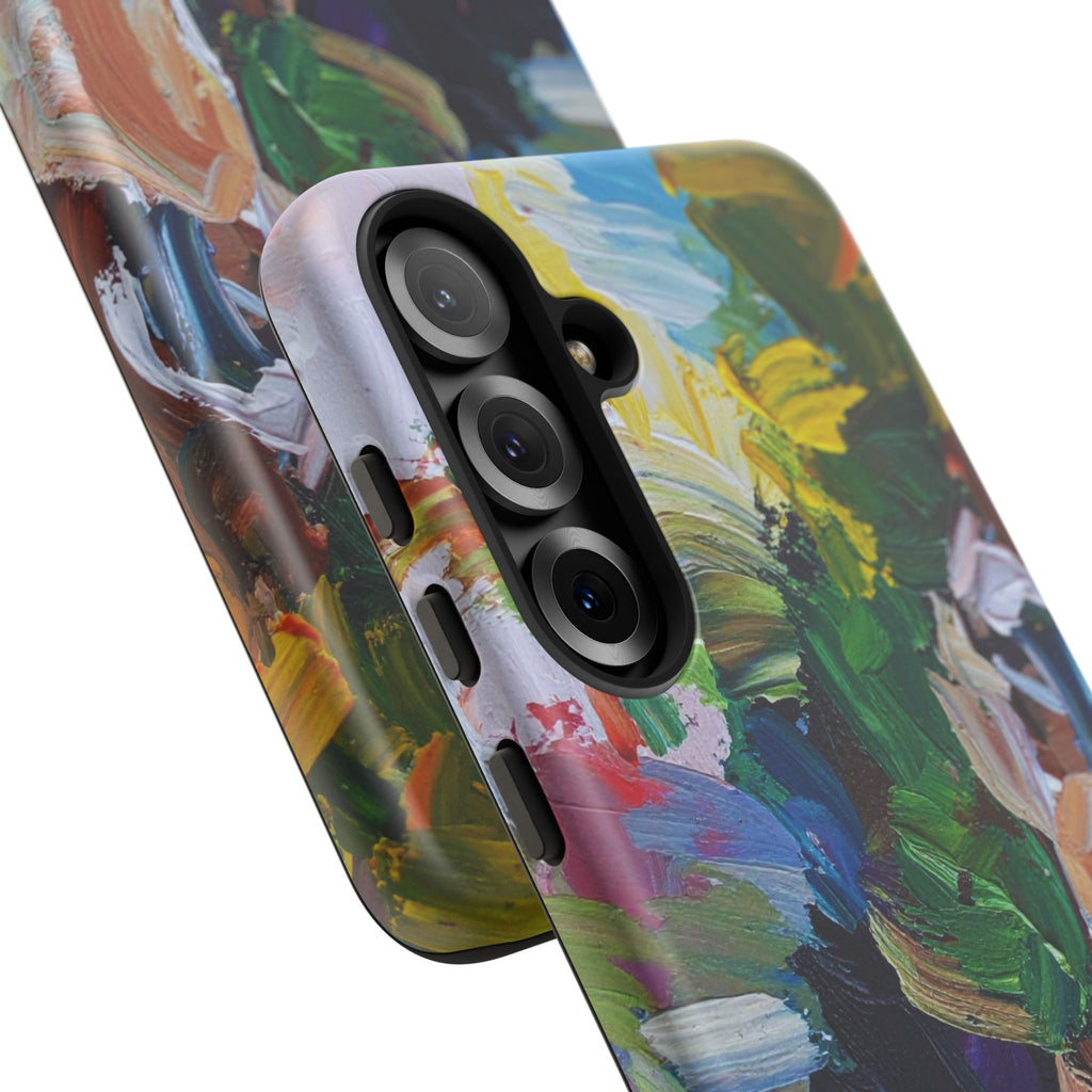 Abstract Paint Brushstroke Phone Case — Colorful Artistic Tough Case