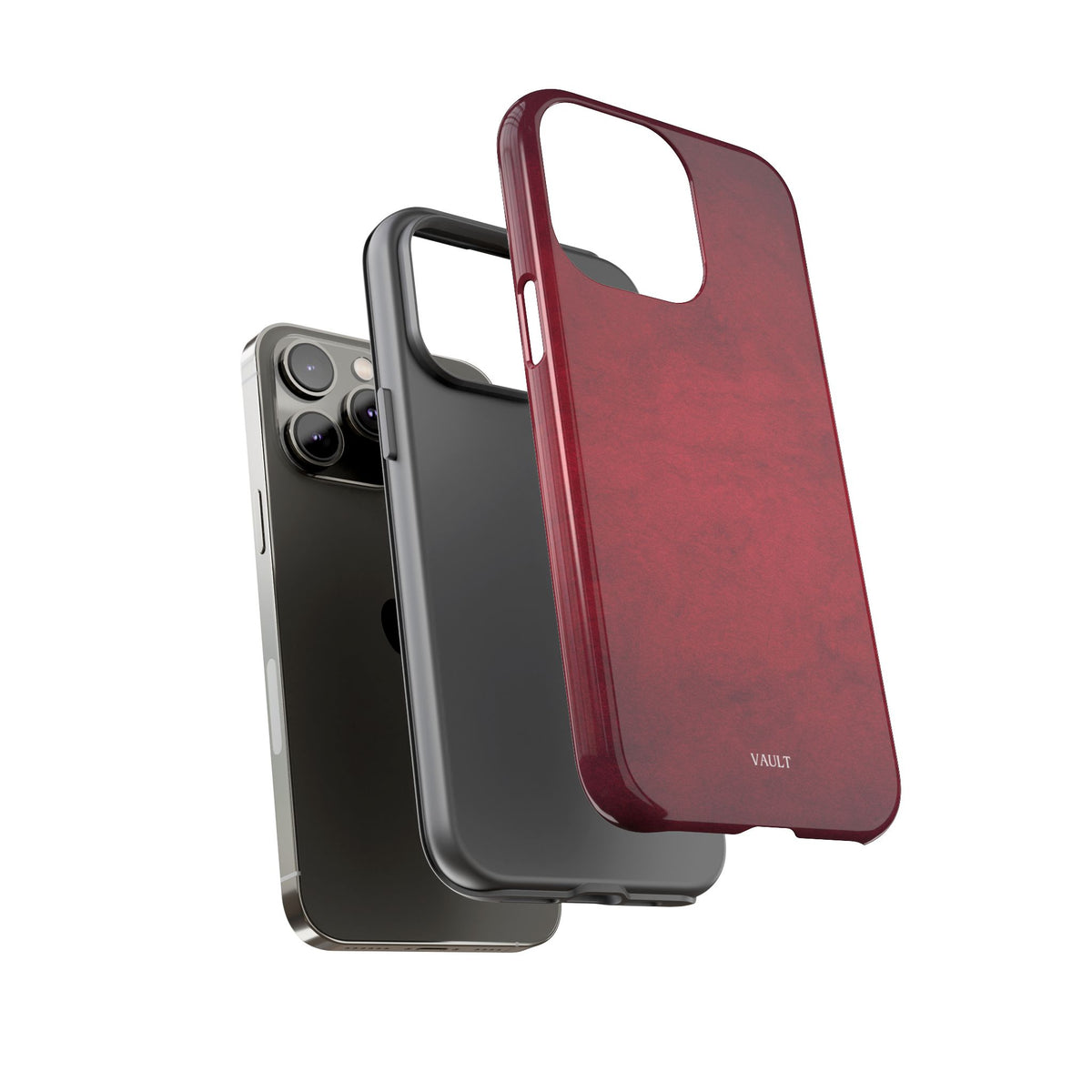 Red Leather Texture Phone Case Impact-Resistant Case