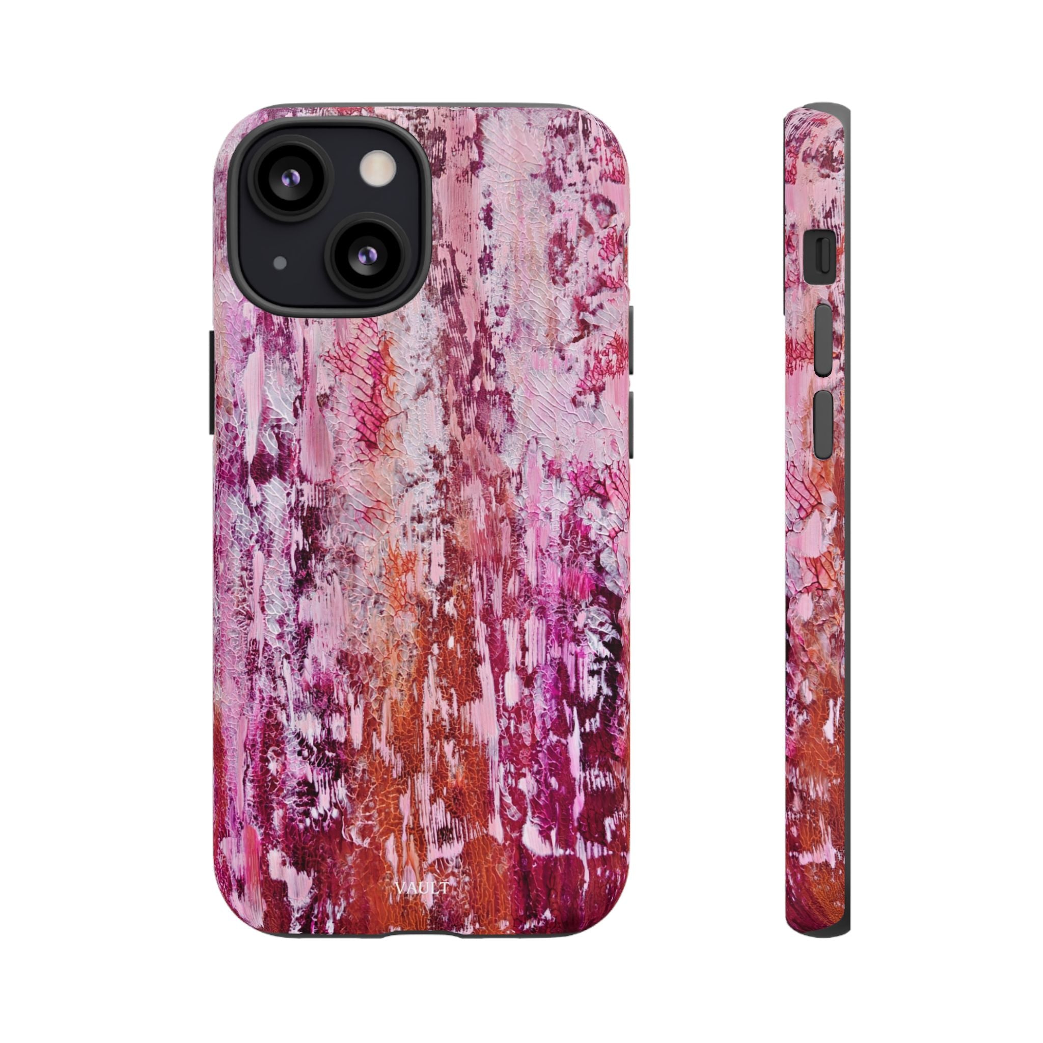 Pink Abstract Art Tough Phone Case — Protective Artistic Phone Cover