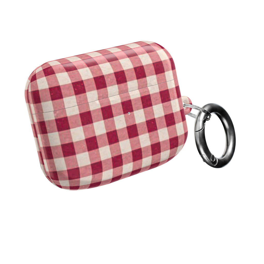 Plaid AirPod Case — Red Buffalo Check Protective Cover