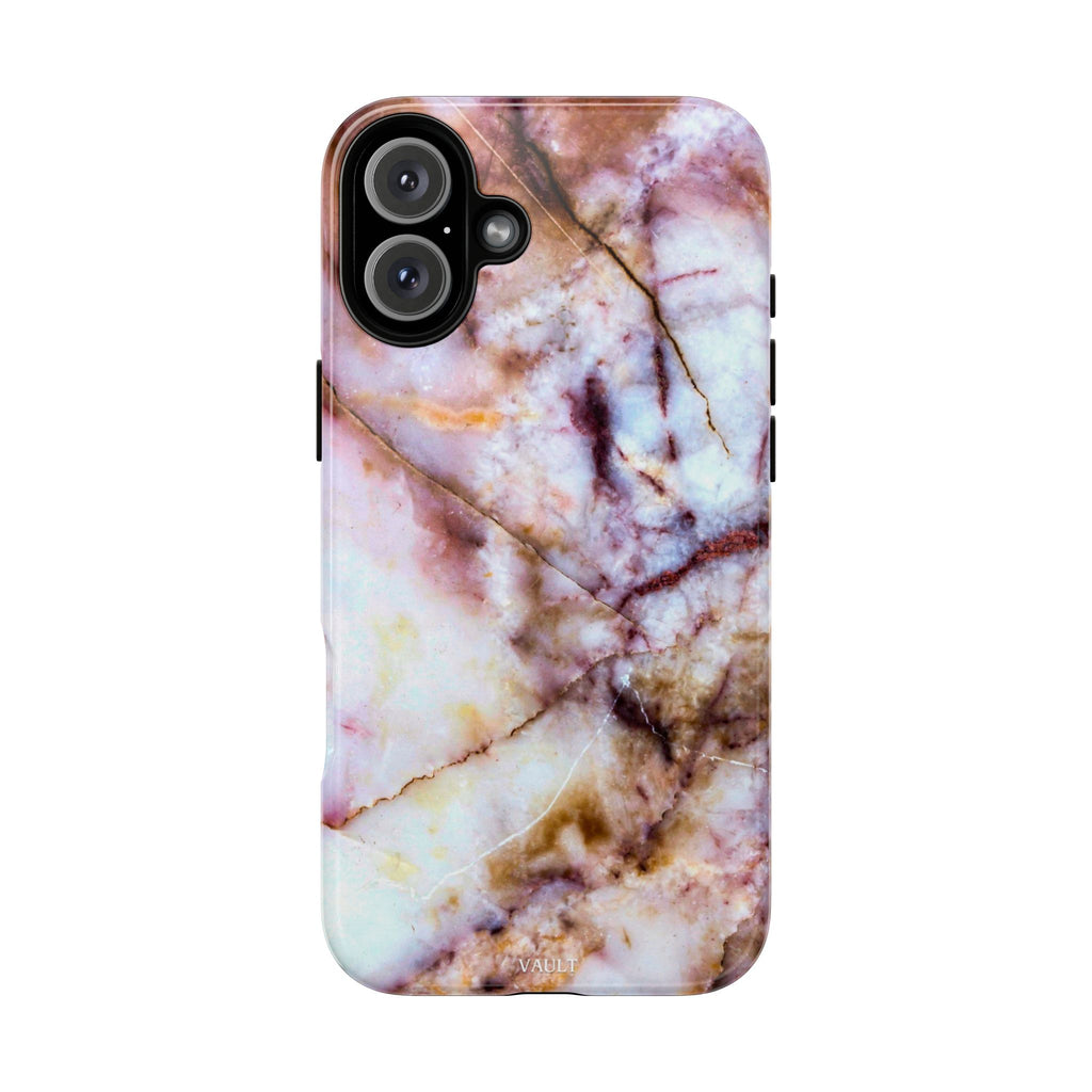 Marble Vein Tough Phone Case — Pink Quartz Protective Cover