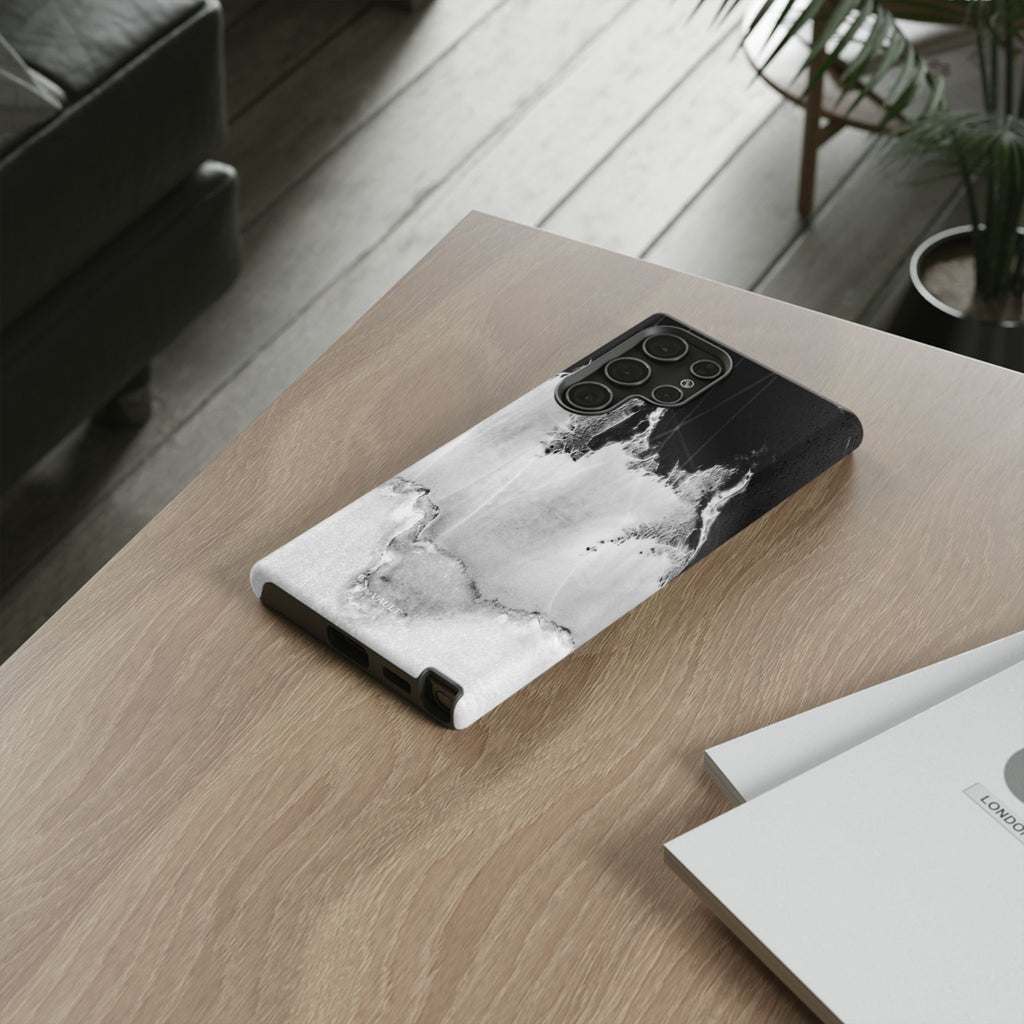 Marble Ink Tough Case — Black & White Abstract Phone Cover