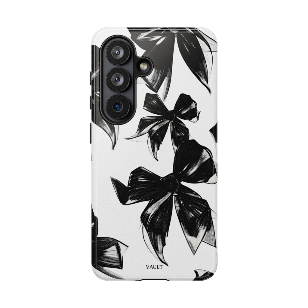 Floral Brushstroke Phone Case — Black & White Botanical Tough Case