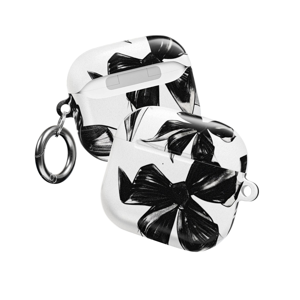 Floral Noir AirPod Case — Black & White Botanical Protective Cover