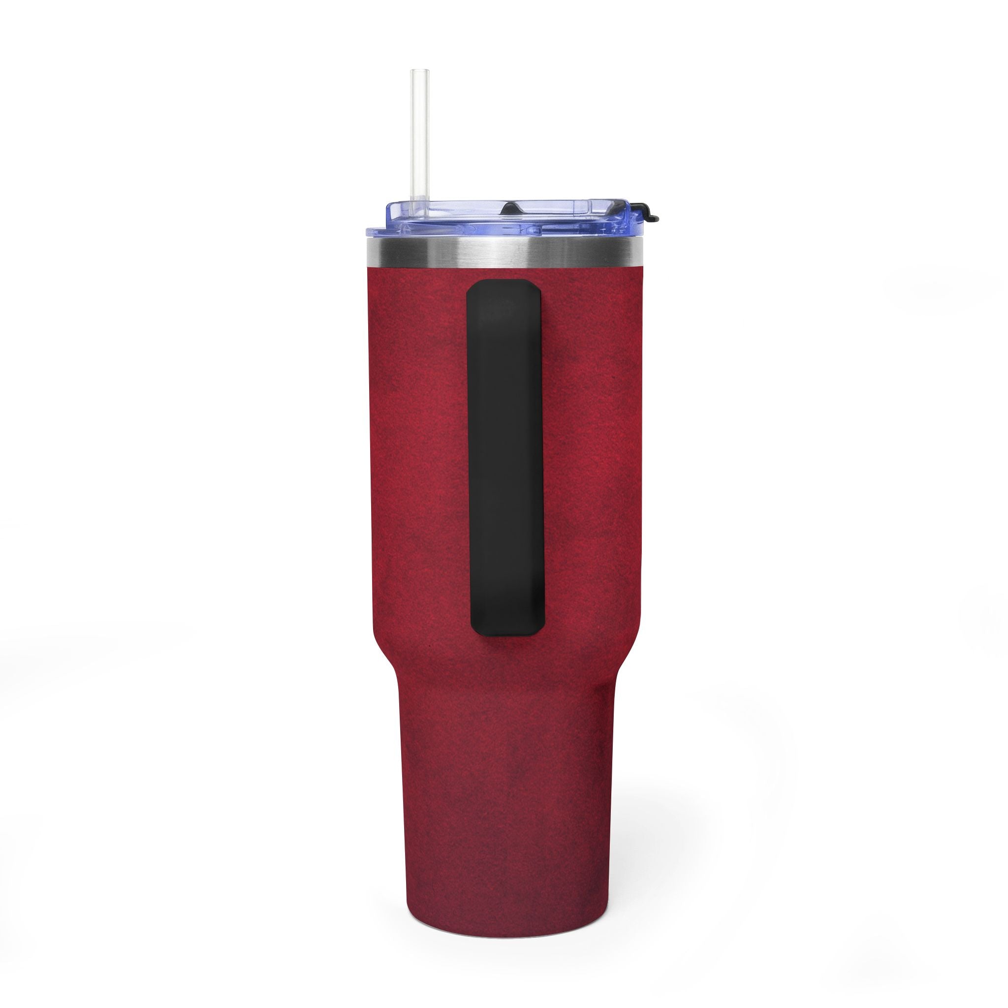 40oz Red Vacuum Tumbler – Insulated Travel Mug with Straw & Handle