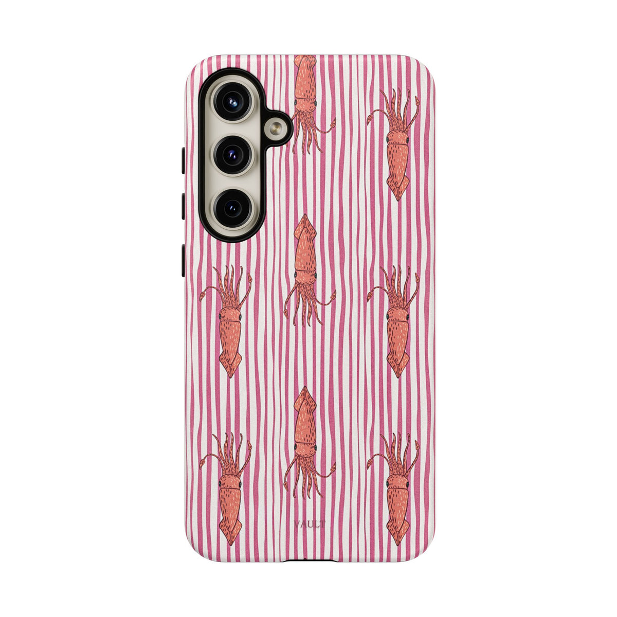 Squid Stripe Phone Case — Pink Nautical Sea Creature Pattern