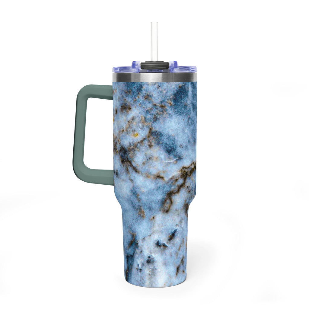 40oz Blue Marble Vacuum Tumbler