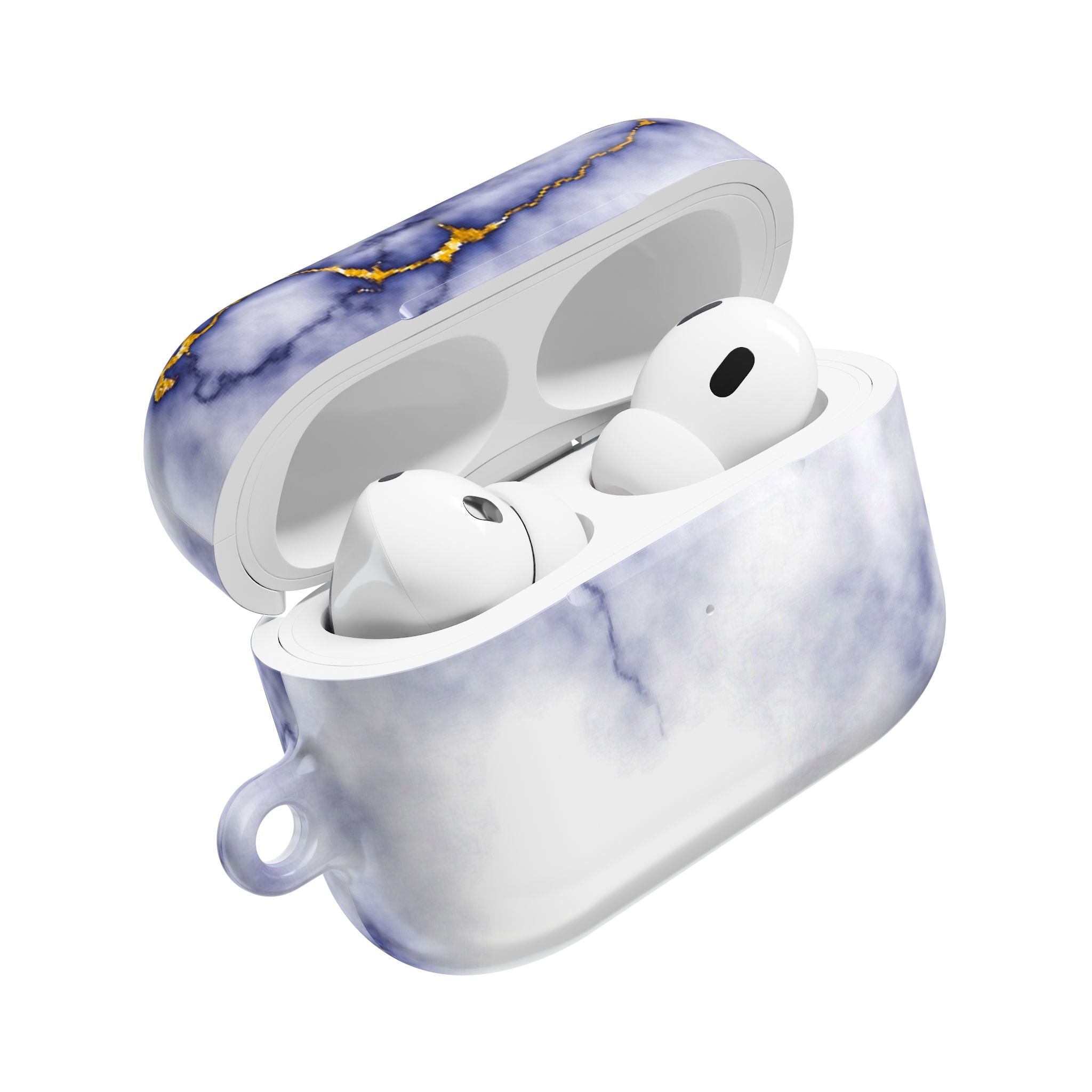 Marble Purple AirPod Case with Gold Veining — Elegant Protective Cover