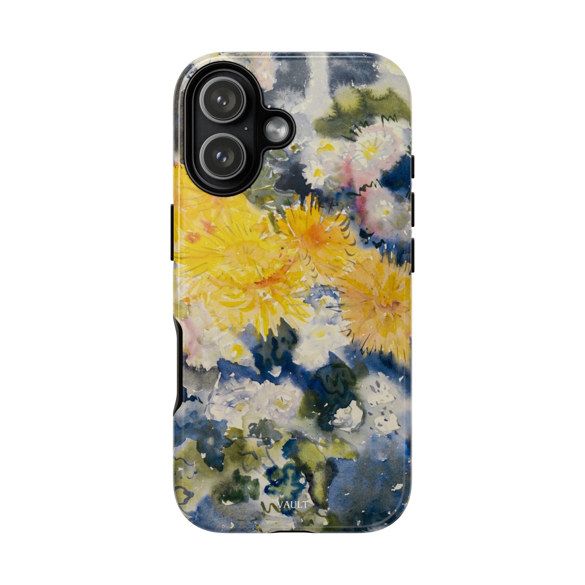 Floral Watercolor Phone Case – Yellow Chrysanthemums Design