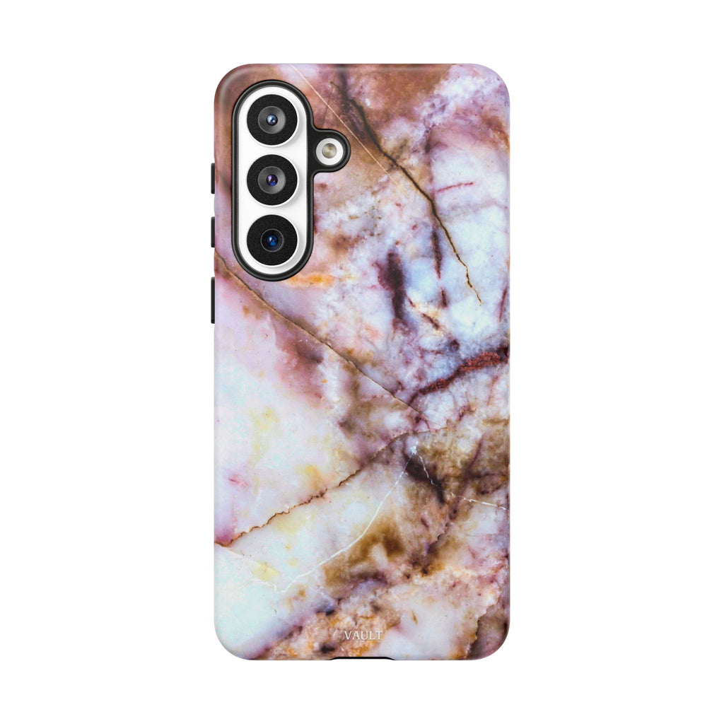 Marble Vein Tough Phone Case — Pink Quartz Protective Cover