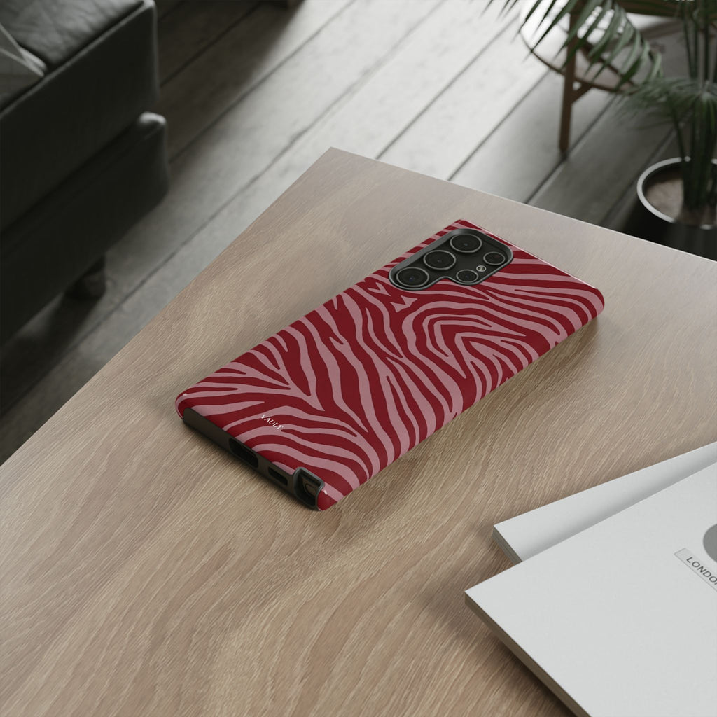Red Zebra Print Tough Phone Case