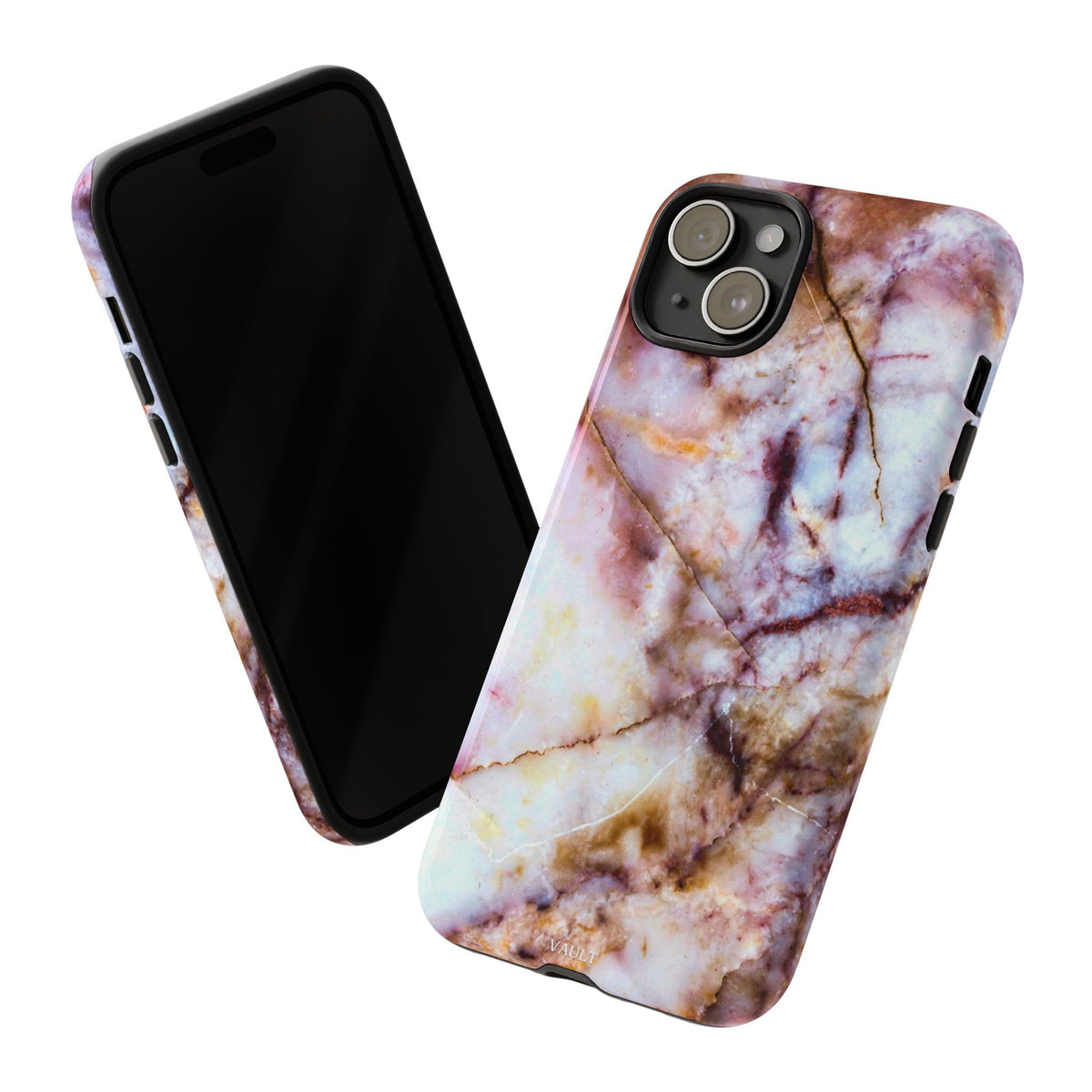 Marble Vein Tough Phone Case — Pink Quartz Protective Cover