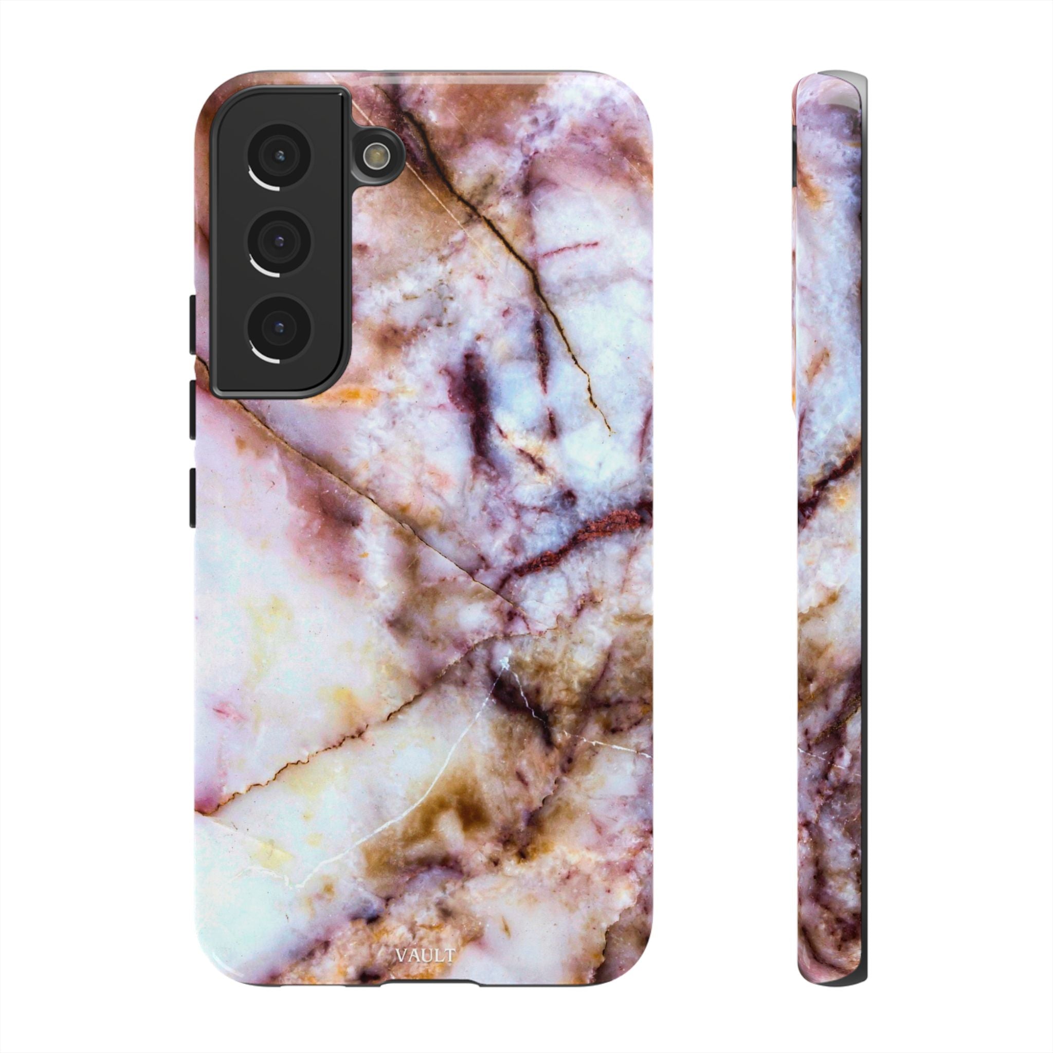 Marble Vein Tough Phone Case — Pink Quartz Protective Cover