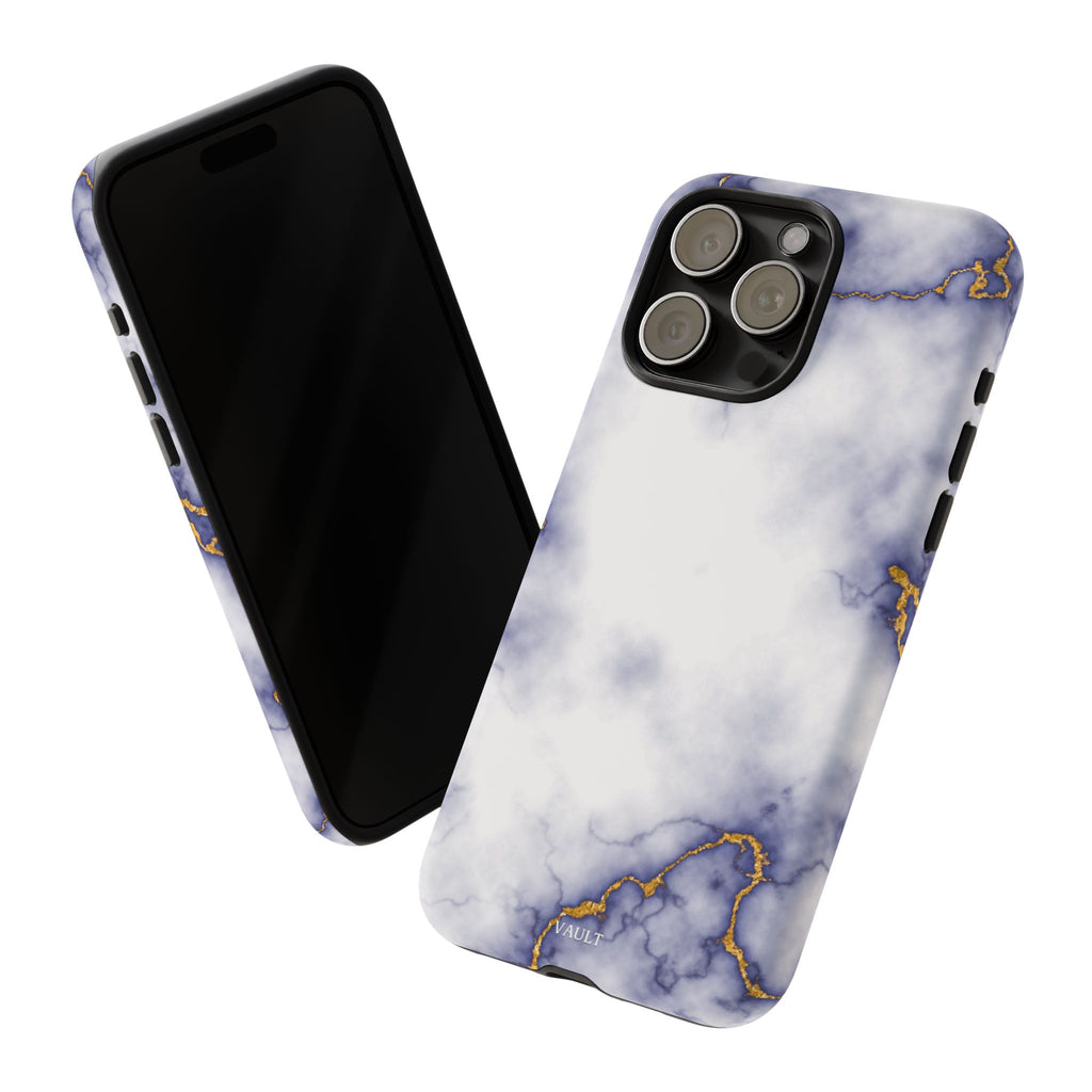 Purple Marble Tough Phone Case with Gold Veins