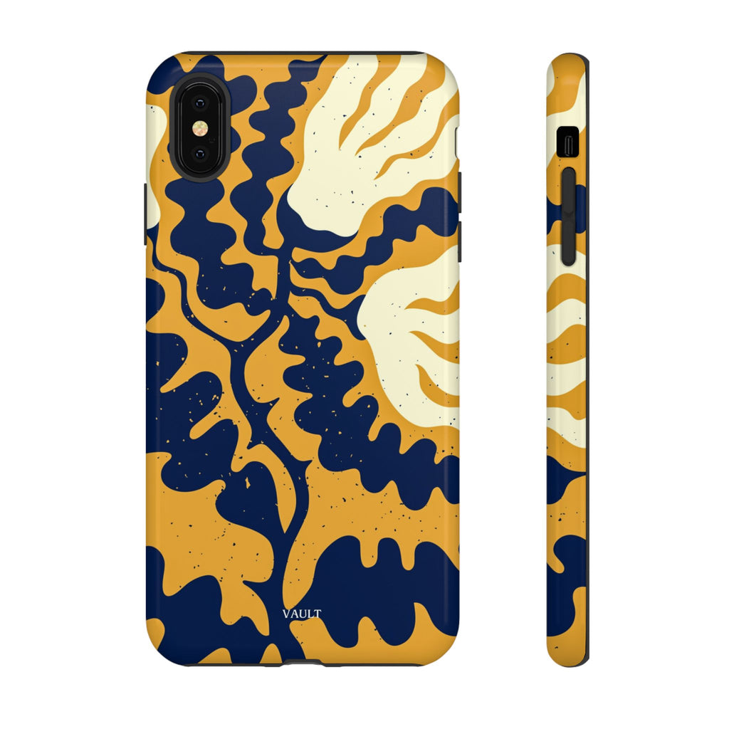 Bold Abstract Floral Phone Case (Navy & Mustard)