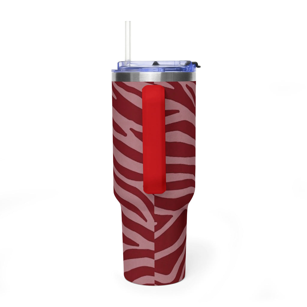 40oz Red Zebra Print Tumbler - Vacuum Insulated Travel Cup