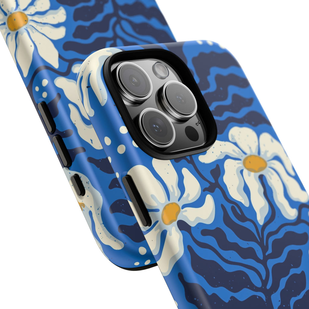 Blue Daisy Tough Phone Case — Floral Protective Phone Cover