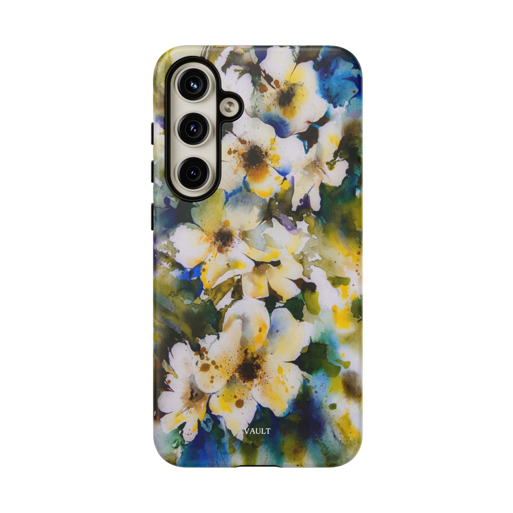 Floral Watercolor Tough Case – Yellow White Blossom Phone Cover
