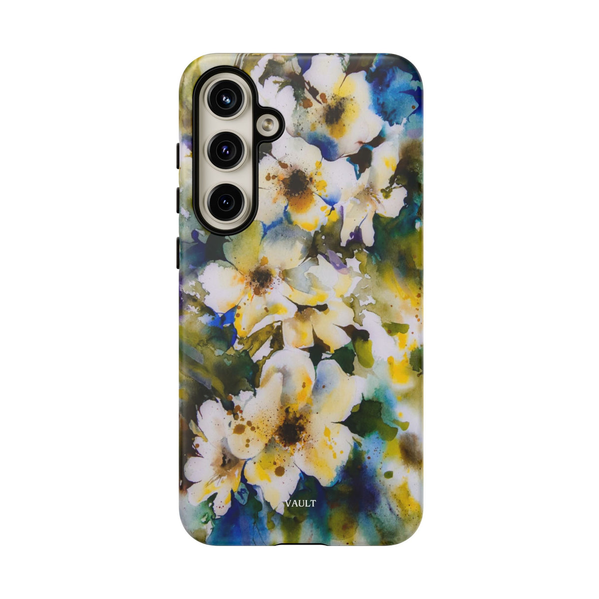 Floral Watercolor Tough Case – Yellow White Blossom Phone Cover