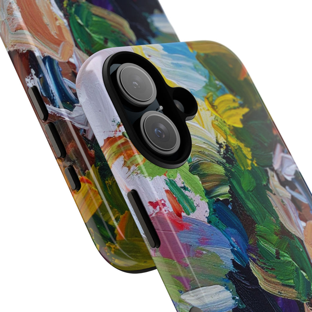 Abstract Paint Brushstroke Phone Case — Colorful Artistic Tough Case