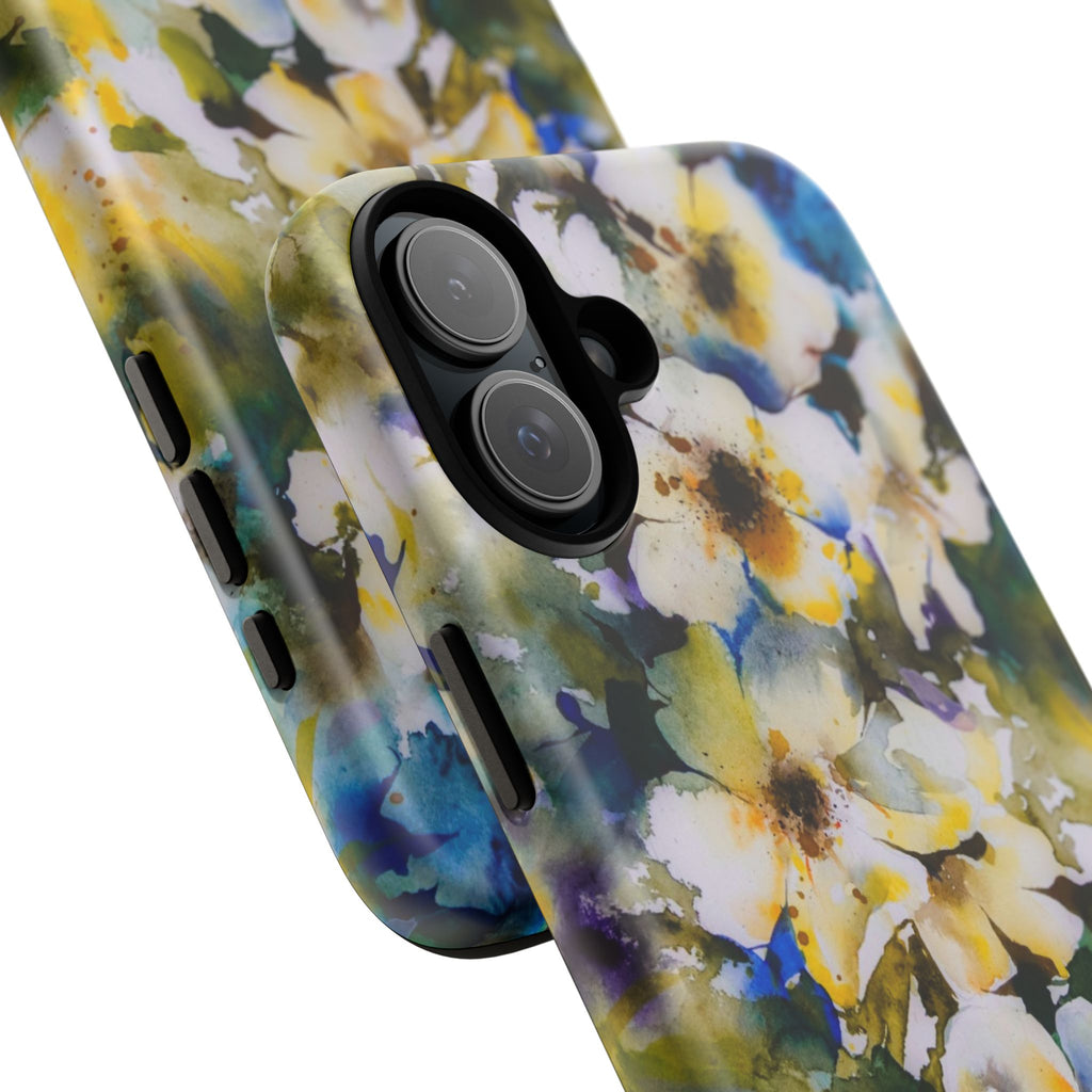 Floral Watercolor Tough Case – Yellow White Blossom Phone Cover